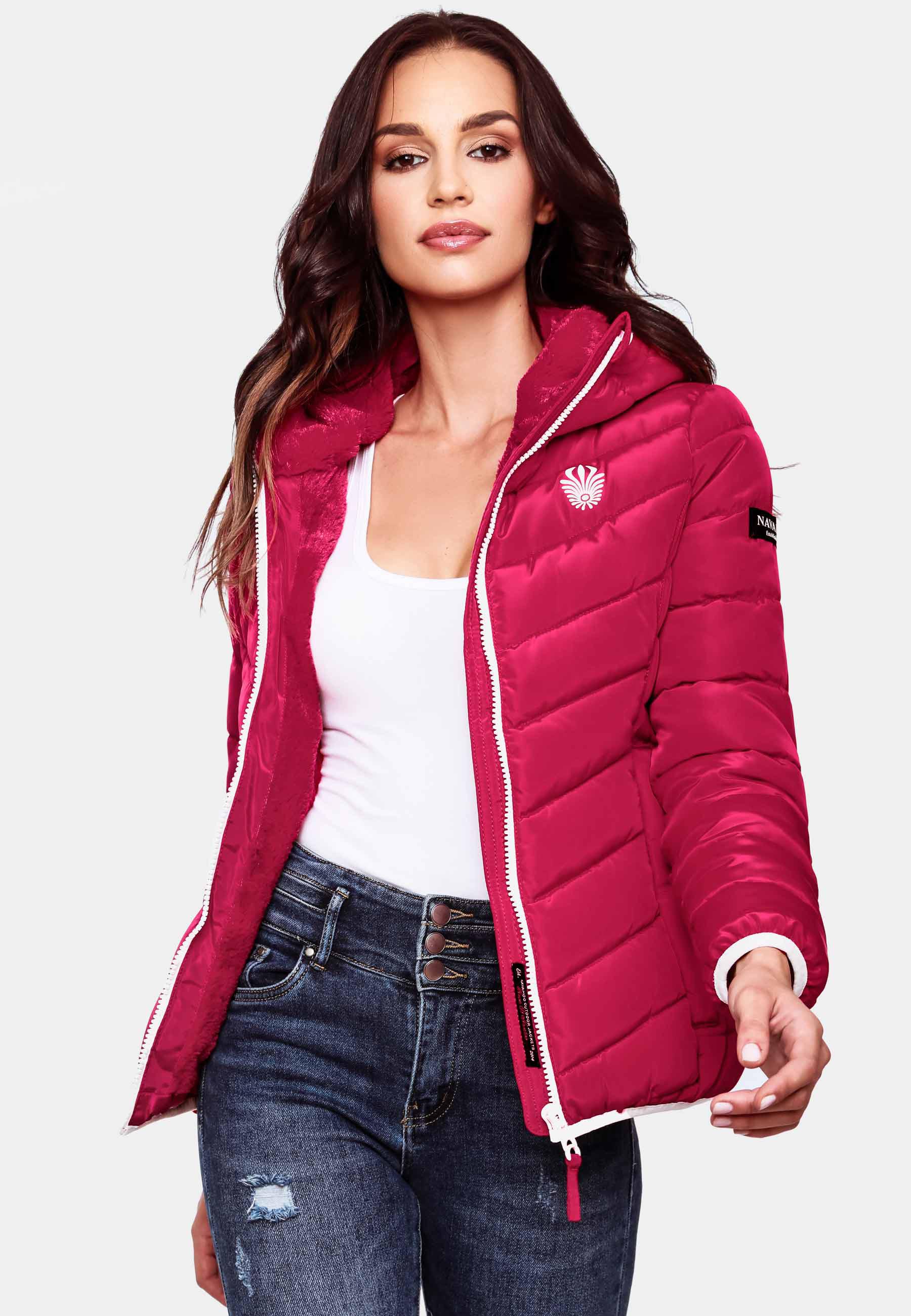 Winter Steppjacke mit Kapuze "Elva" Fuchsia