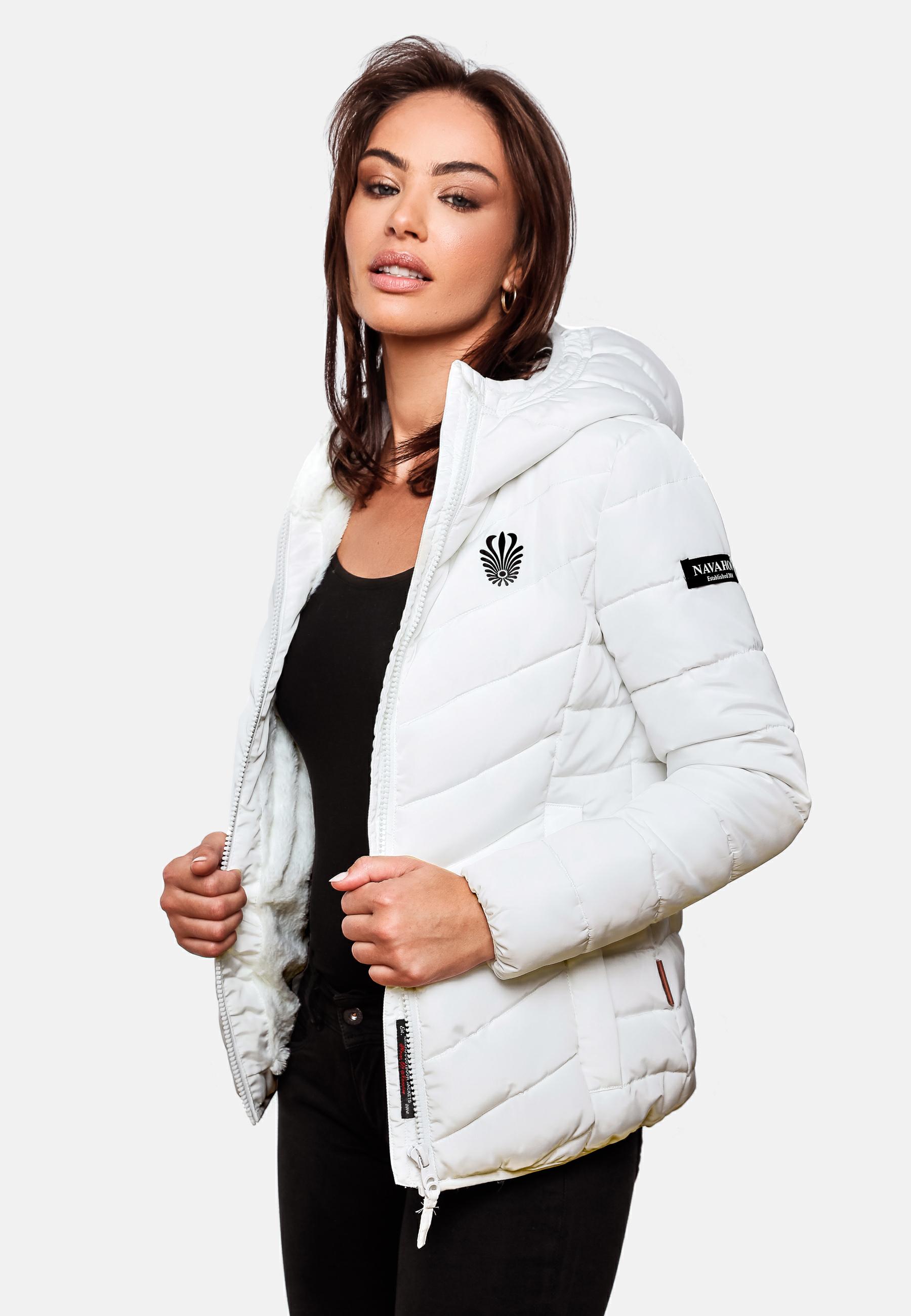 Winter Steppjacke mit Kapuze "Elva" Weiß