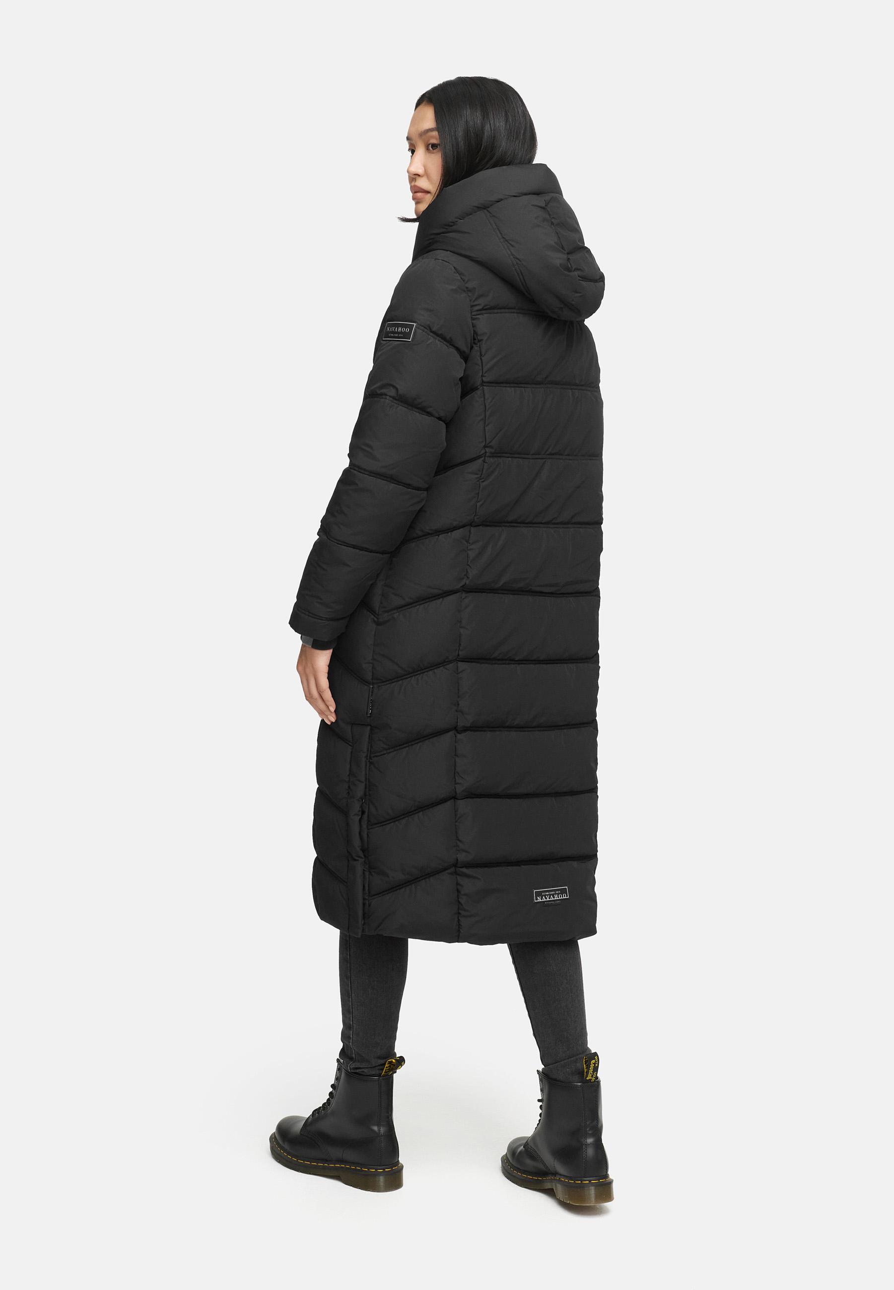 Damen Steppmantel mit Rucksackträger "Engelsfeder XIV" Black