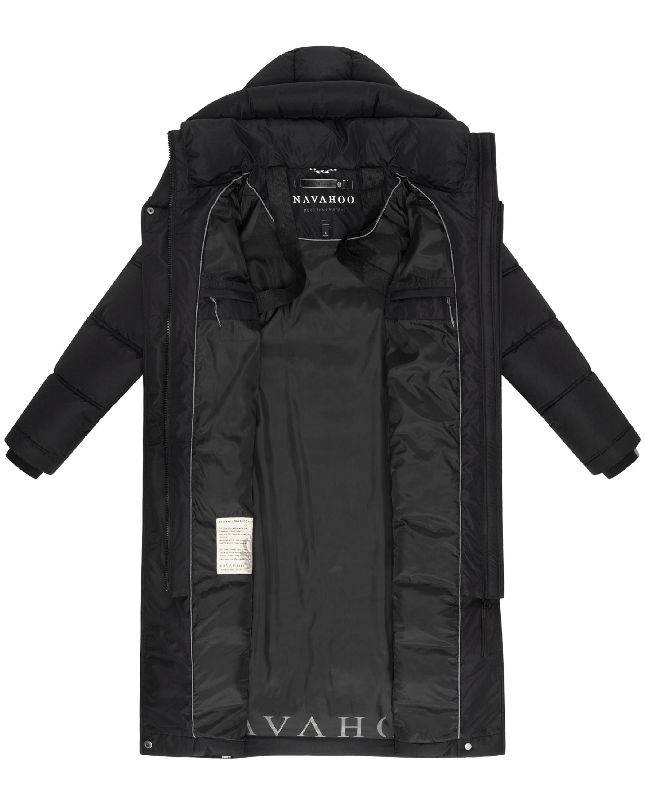 Damen Steppmantel mit Rucksackträger "Engelsfeder XIV" Black