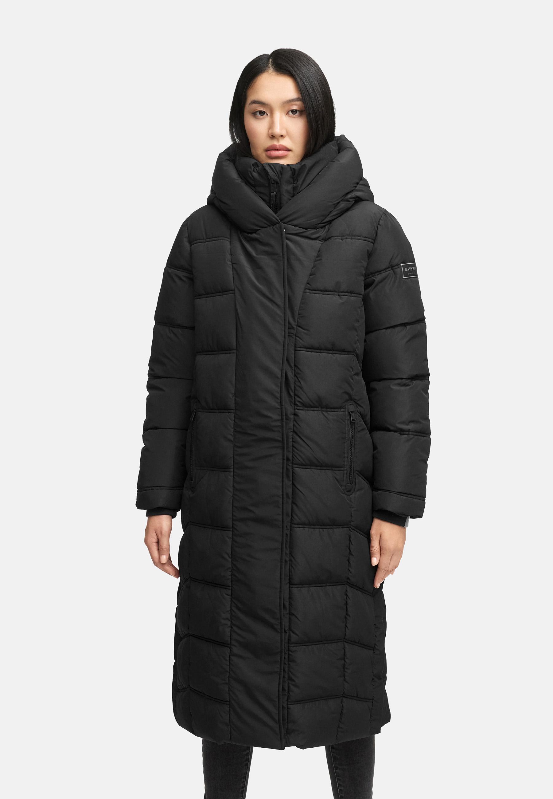 Damen Steppmantel mit Rucksackträger "Engelsfeder XIV" Black