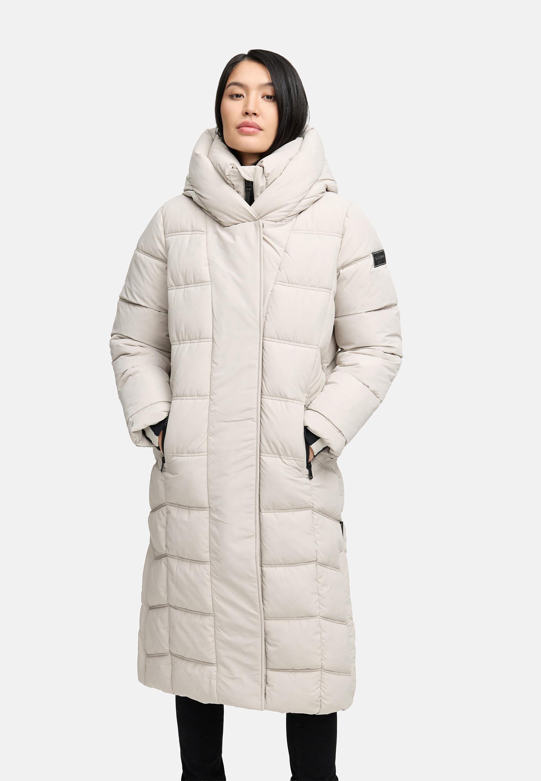 Damen Steppmantel mit Rucksackträger "Engelsfeder XIV" Bone