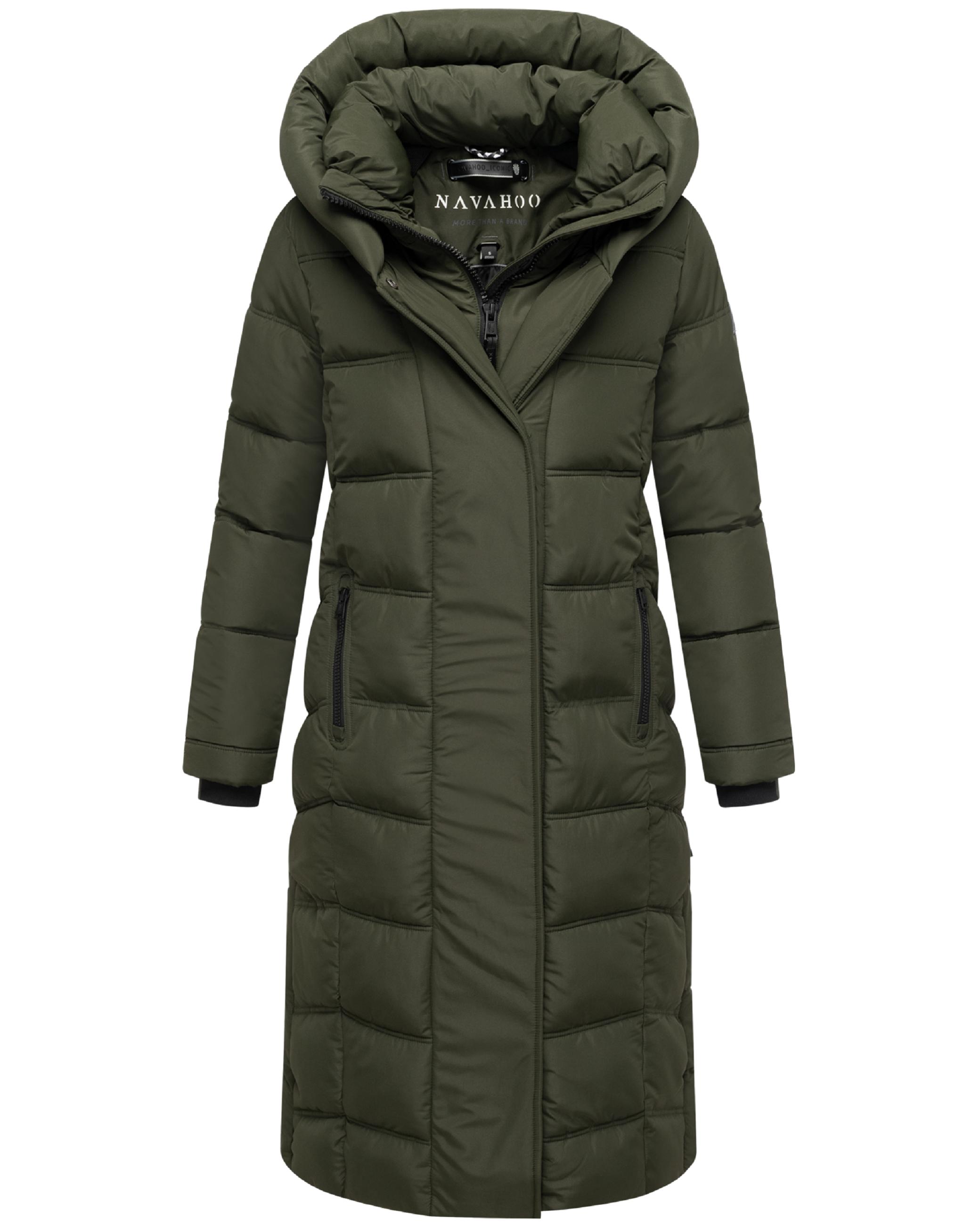 Damen Steppmantel mit Rucksackträger "Engelsfeder XIV" Dark Olive