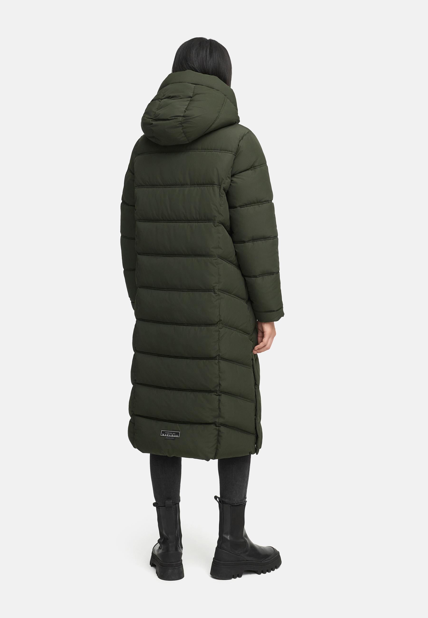 Damen Steppmantel mit Rucksackträger "Engelsfeder XIV" Dark Olive