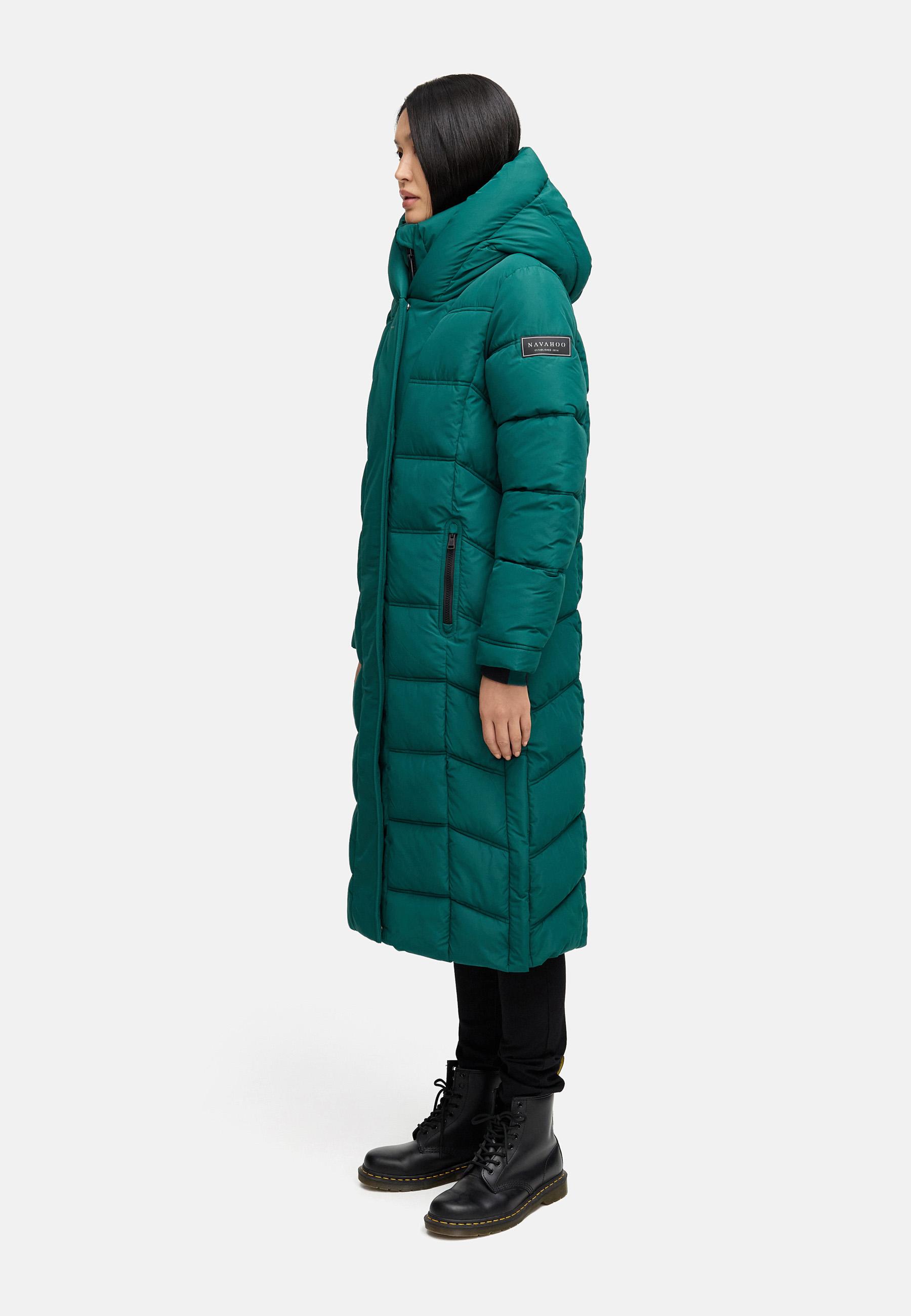 Damen Steppmantel mit Rucksackträger "Engelsfeder XIV" Evergreen