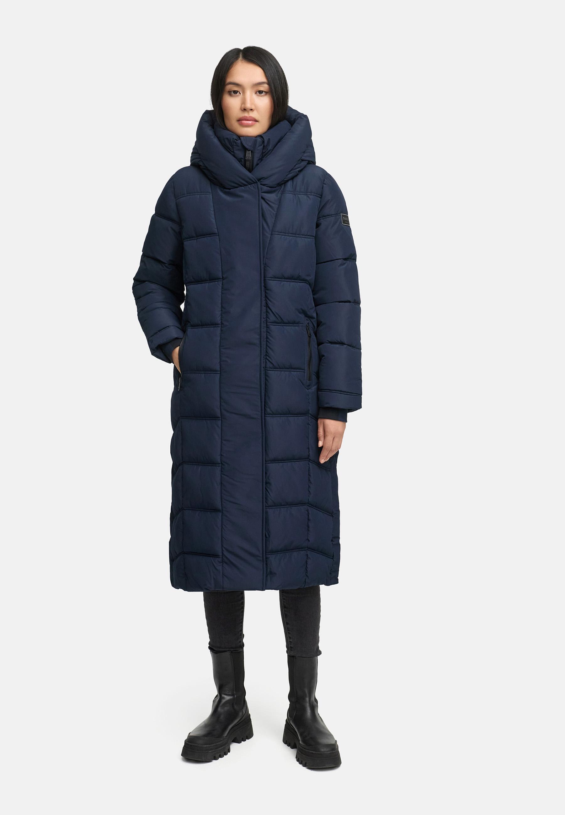 Damen Steppmantel mit Rucksackträger "Engelsfeder XIV" Navy