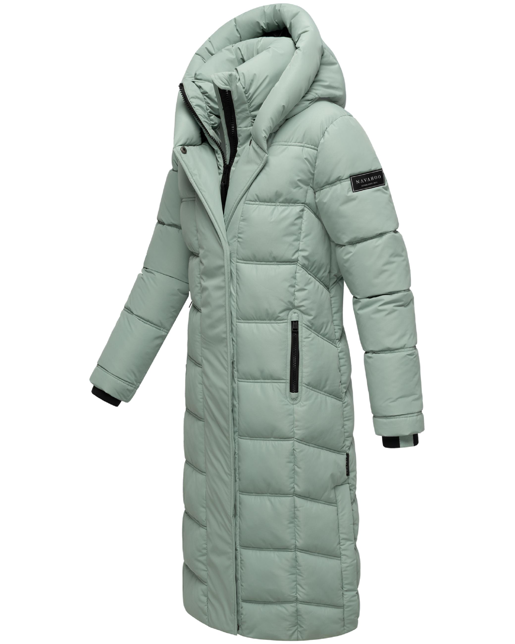 Damen Steppmantel mit Rucksackträger "Engelsfeder XIV" Smokey Mint