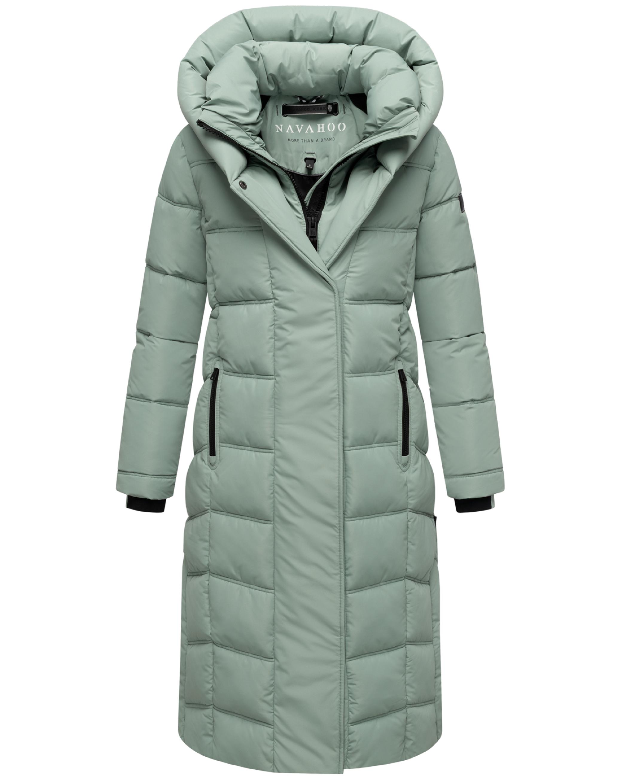 Damen Steppmantel mit Rucksackträger "Engelsfeder XIV" Smokey Mint