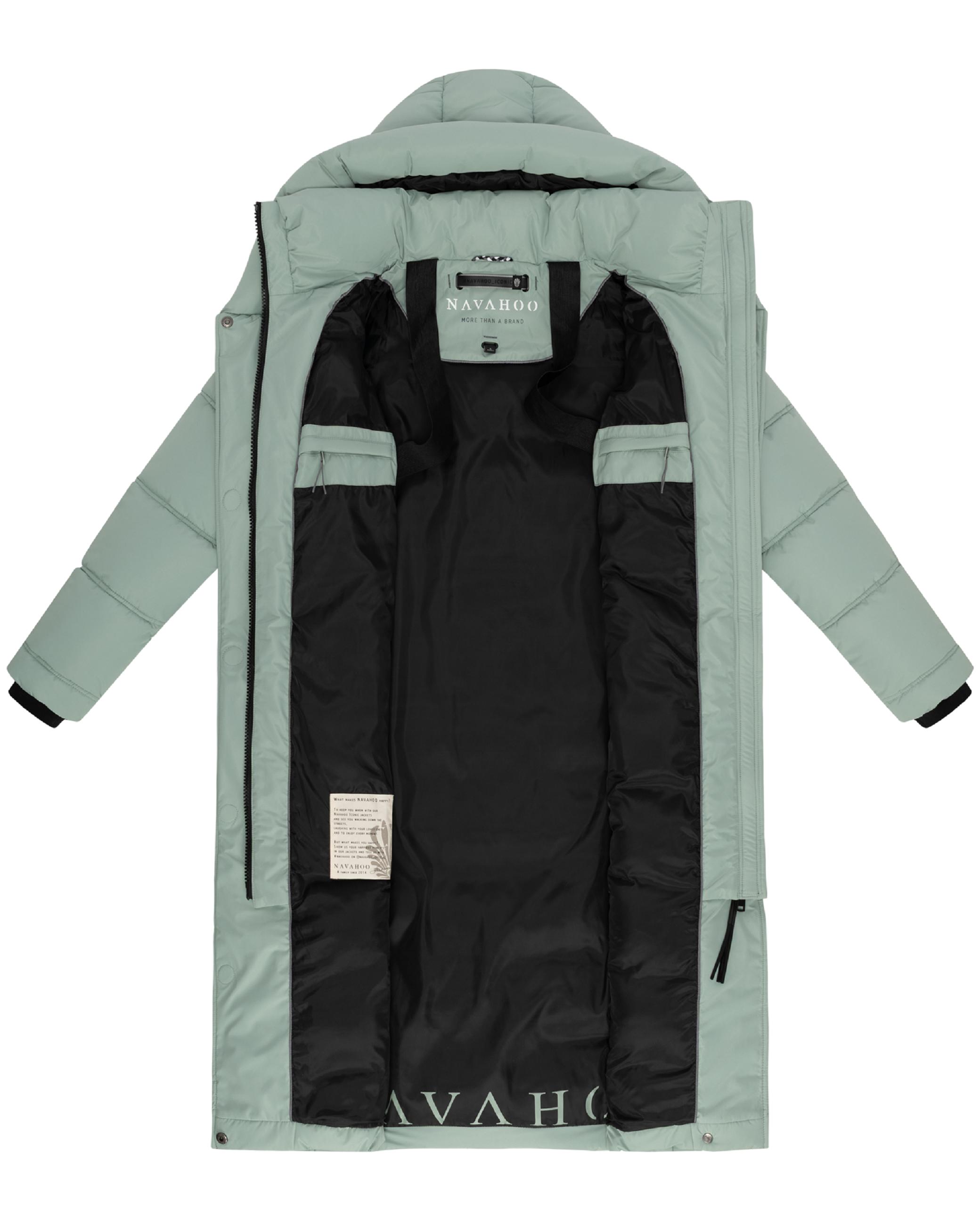 Damen Steppmantel mit Rucksackträger "Engelsfeder XIV" Smokey Mint