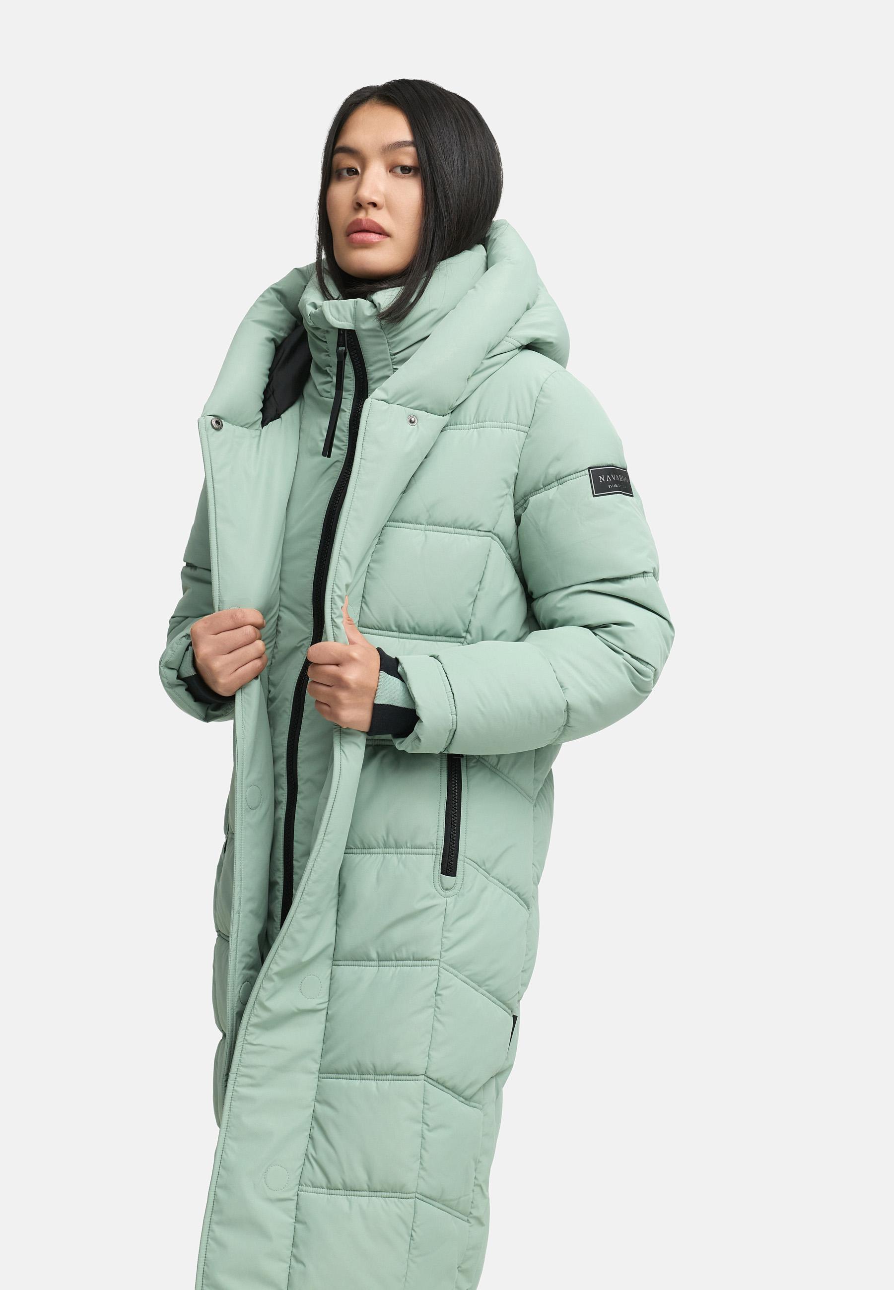 Damen Steppmantel mit Rucksackträger "Engelsfeder XIV" Smokey Mint