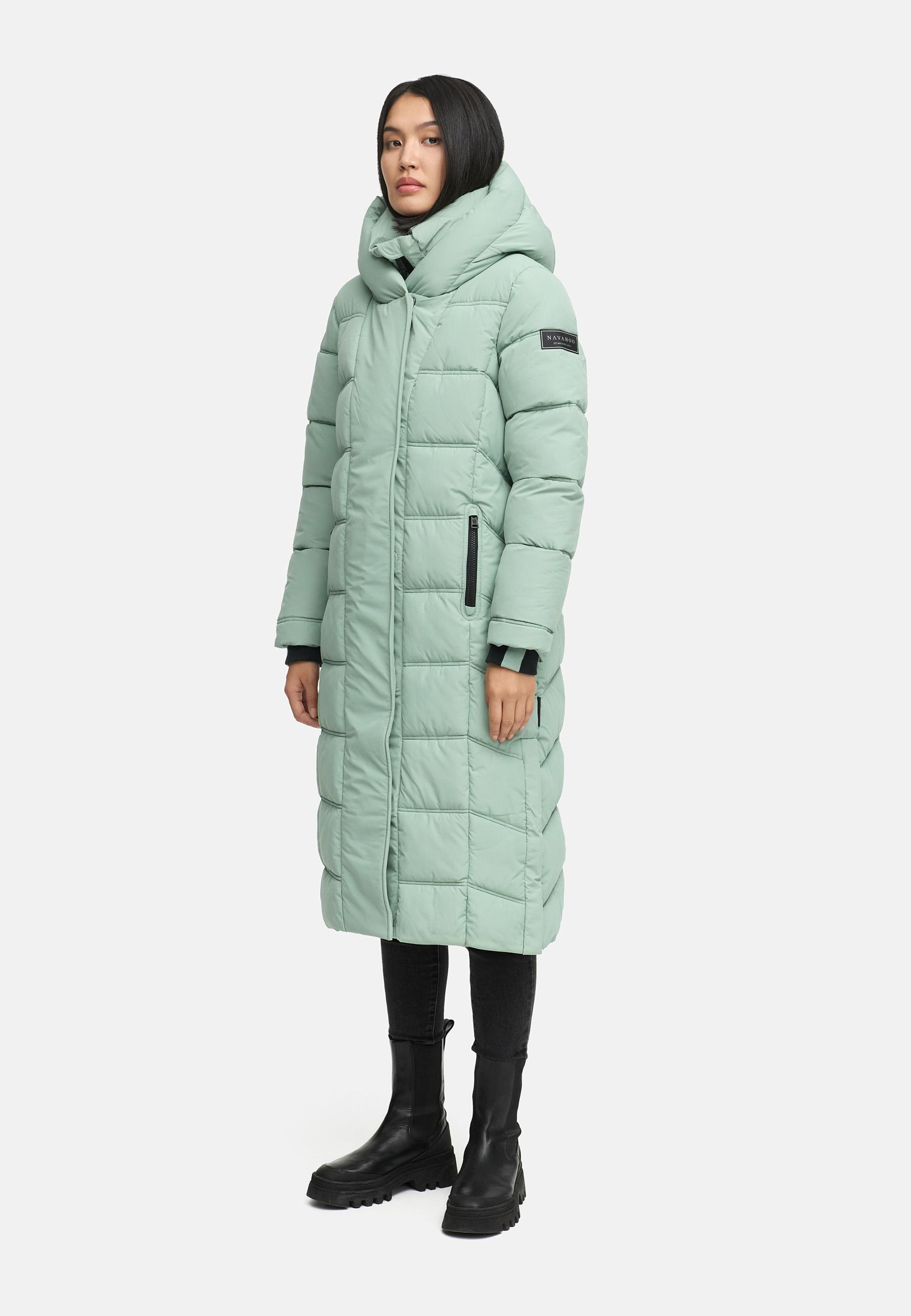 Damen Steppmantel mit Rucksackträger "Engelsfeder XIV" Smokey Mint