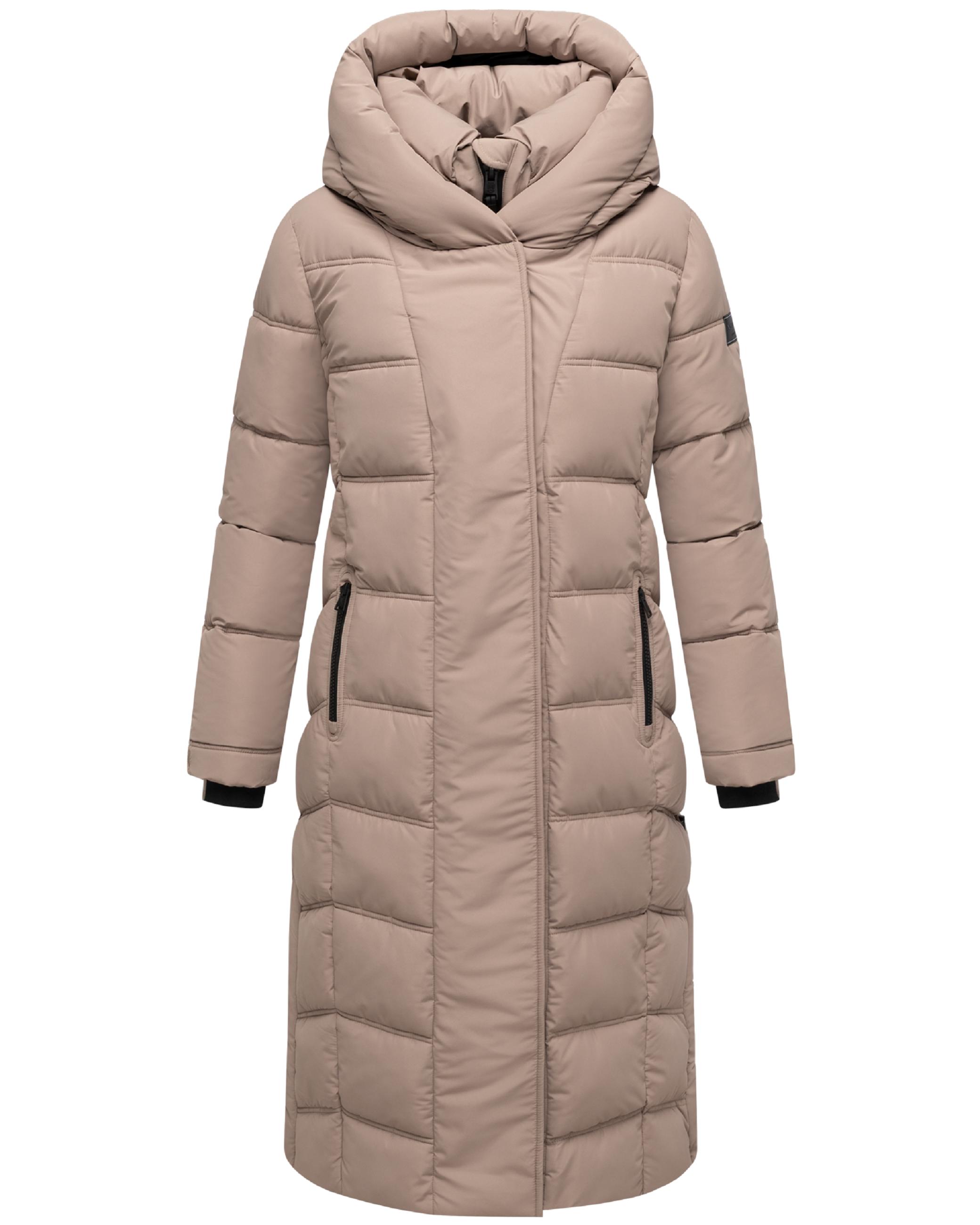 Damen Steppmantel mit Rucksackträger "Engelsfeder XIV" Taupe Grey