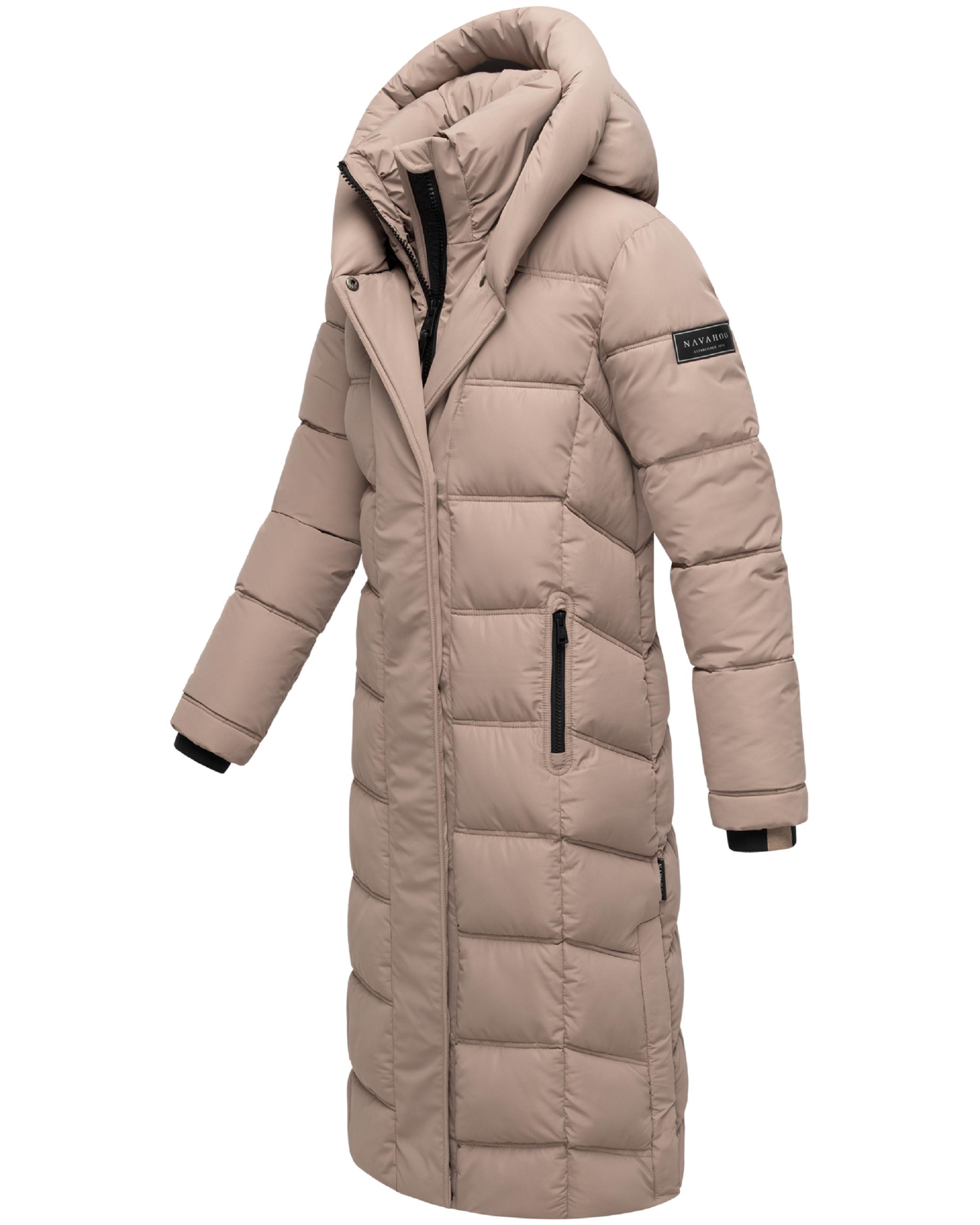 Damen Steppmantel mit Rucksackträger "Engelsfeder XIV" Taupe Grey