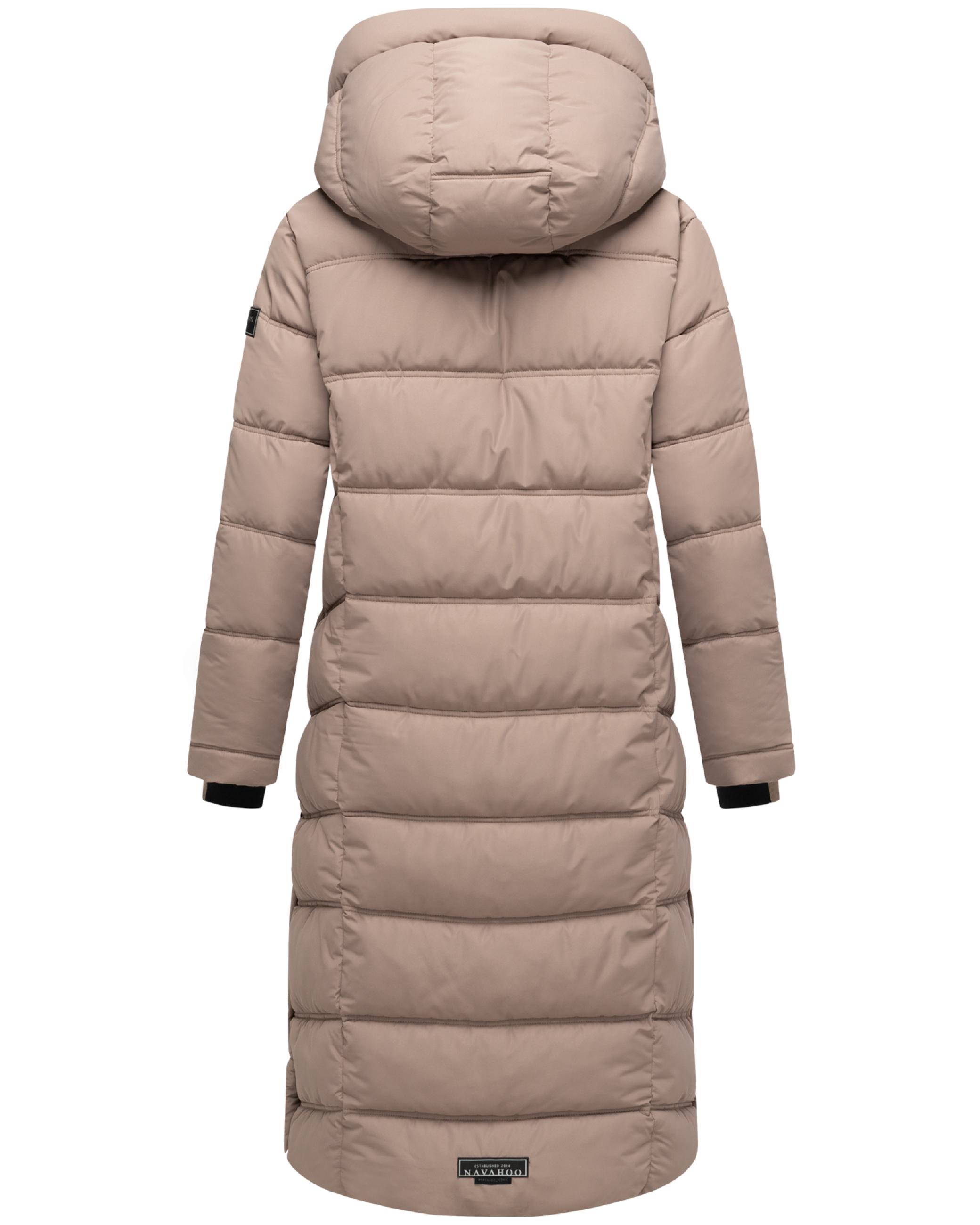 Damen Steppmantel mit Rucksackträger "Engelsfeder XIV" Taupe Grey
