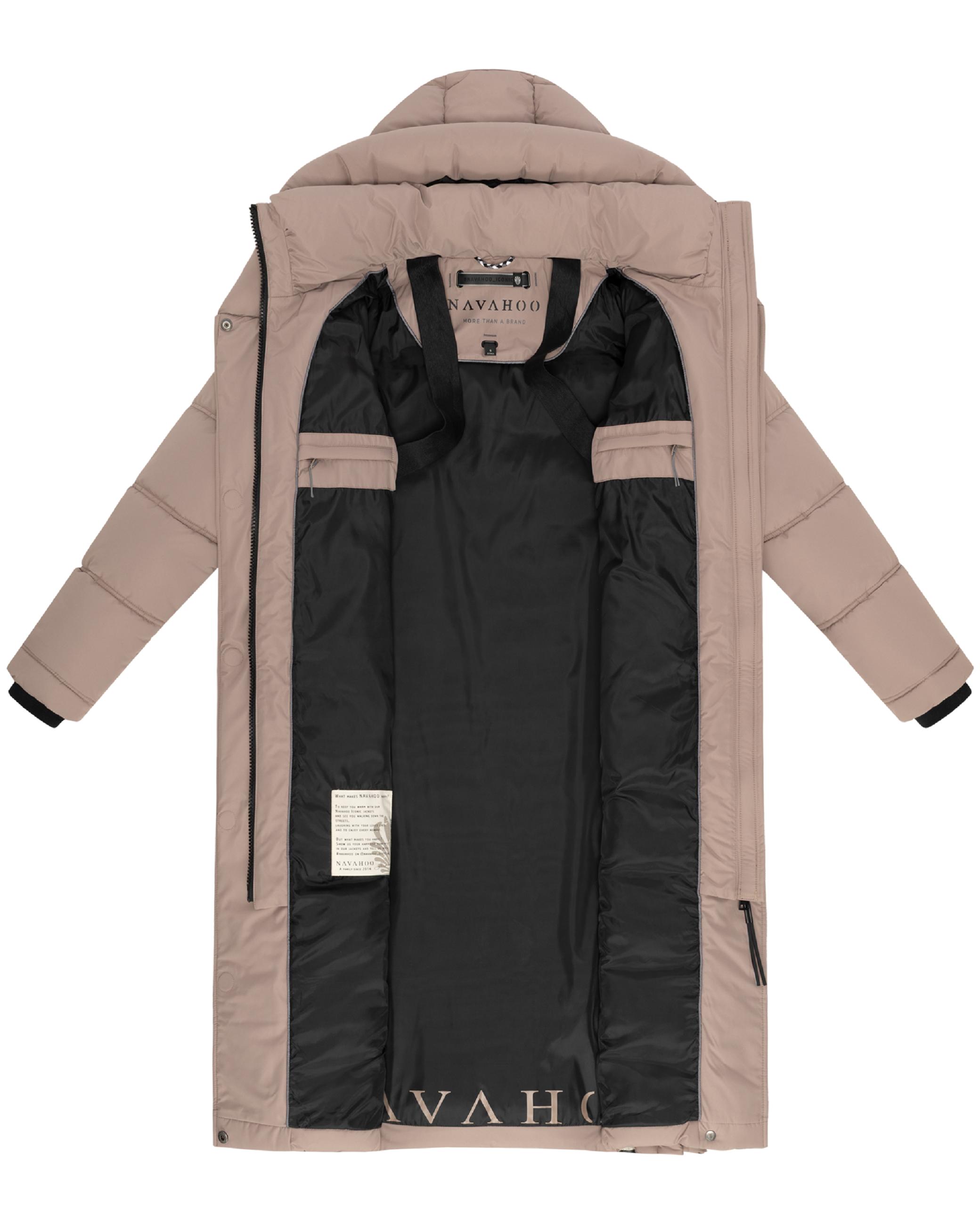 Damen Steppmantel mit Rucksackträger "Engelsfeder XIV" Taupe Grey