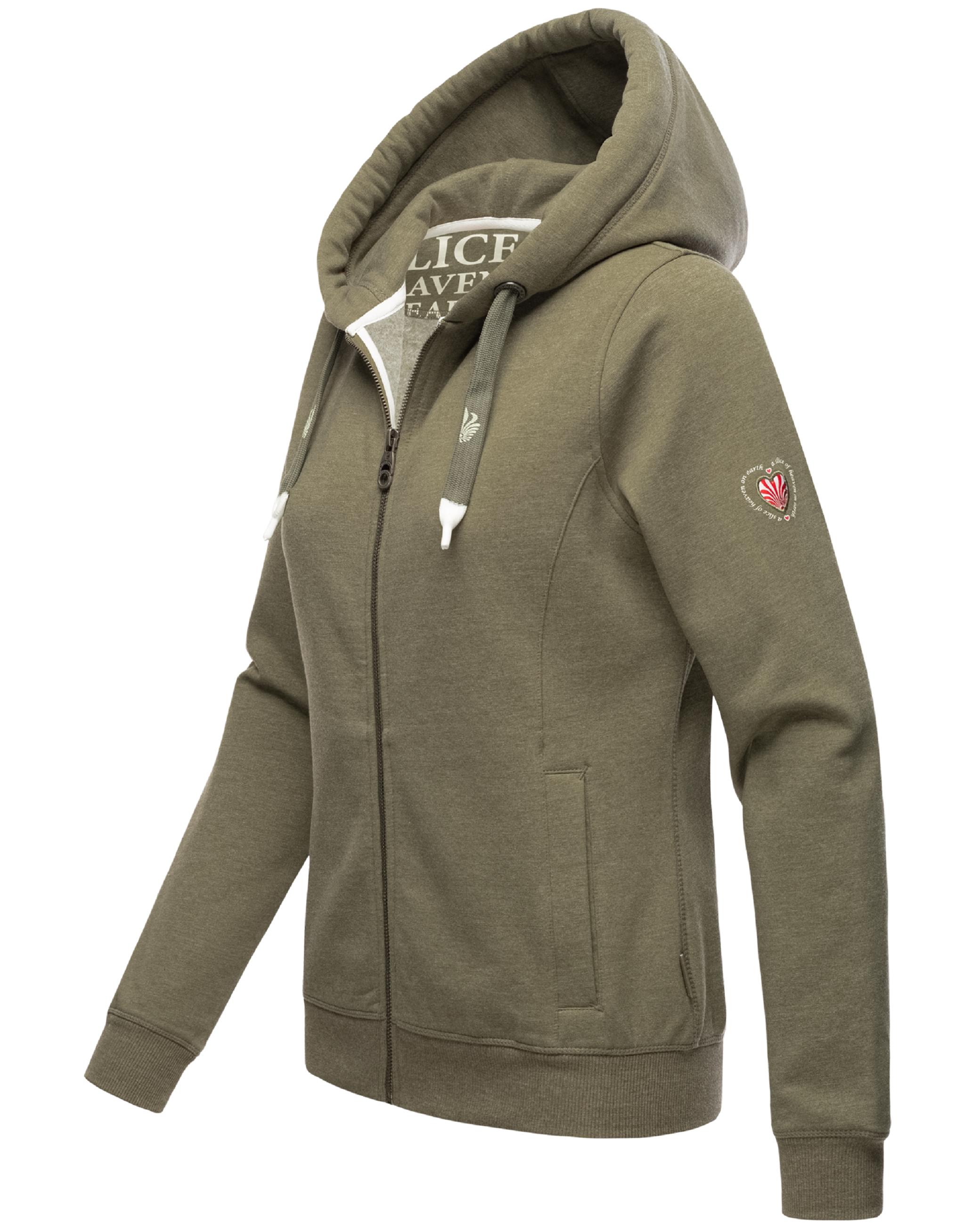 Extraweiche Sweatjacke mit Kapuze "Engelshaar" Dusty Olive Melange