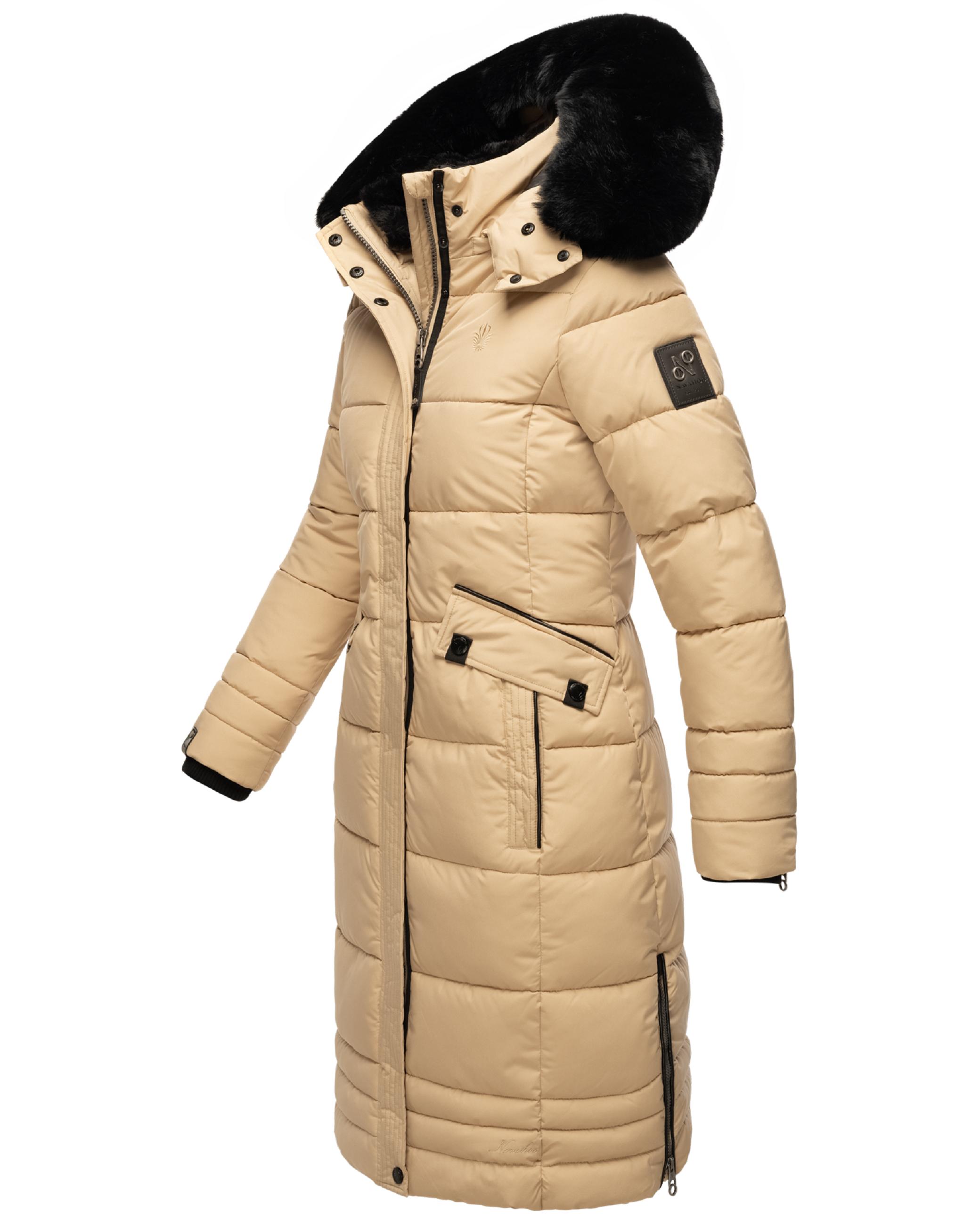 Wintermantel mit abnehmbarer Kapuze "Fahmiyaa" Beige