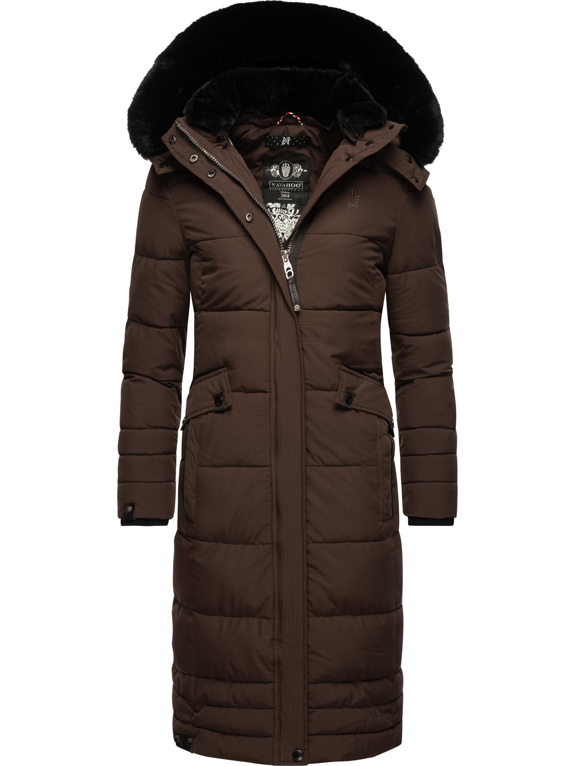 Wintermantel mit abnehmbarer Kapuze "Fahmiyaa" Dark Choco