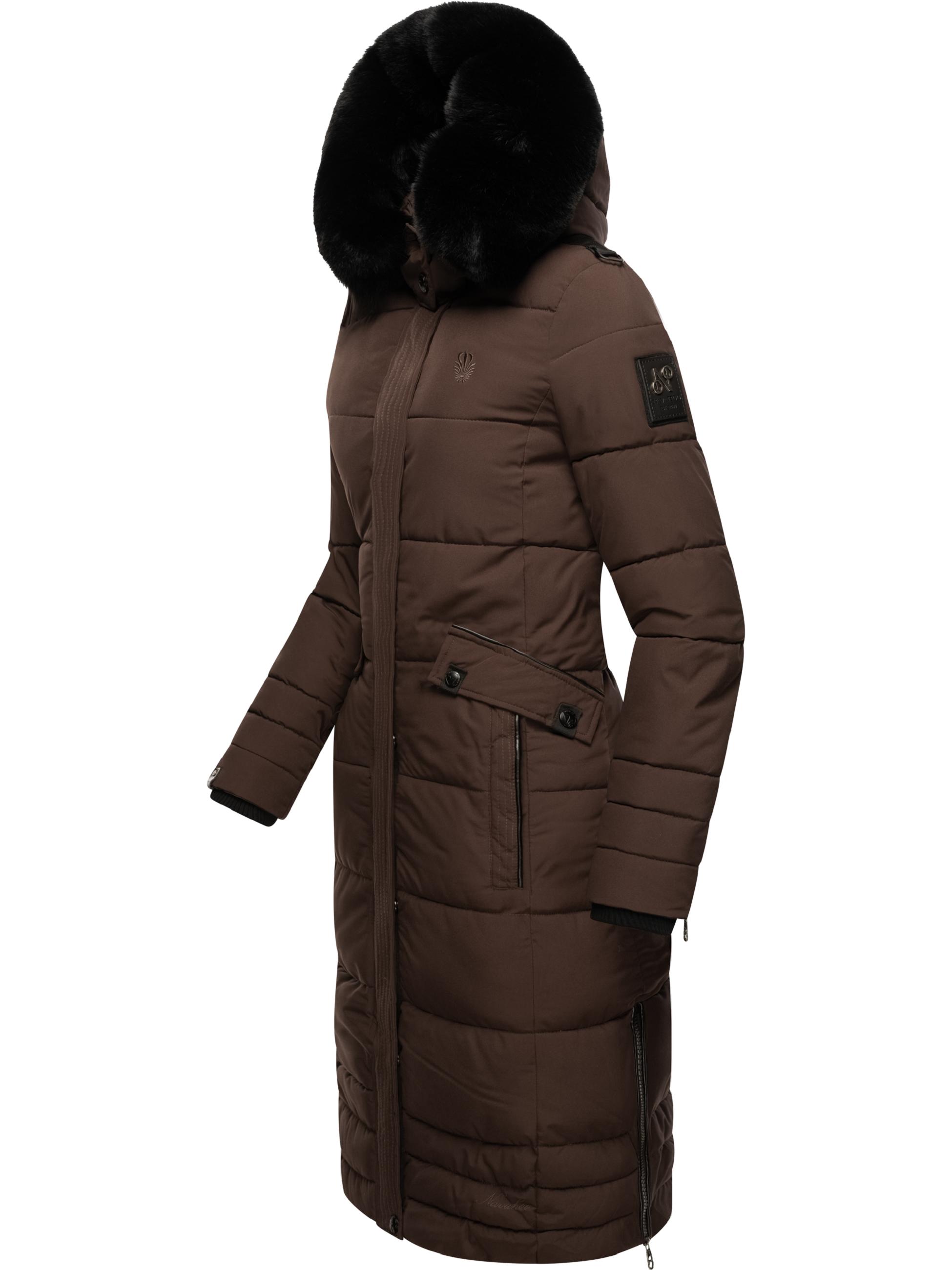 Wintermantel mit abnehmbarer Kapuze "Fahmiyaa" Dark Choco