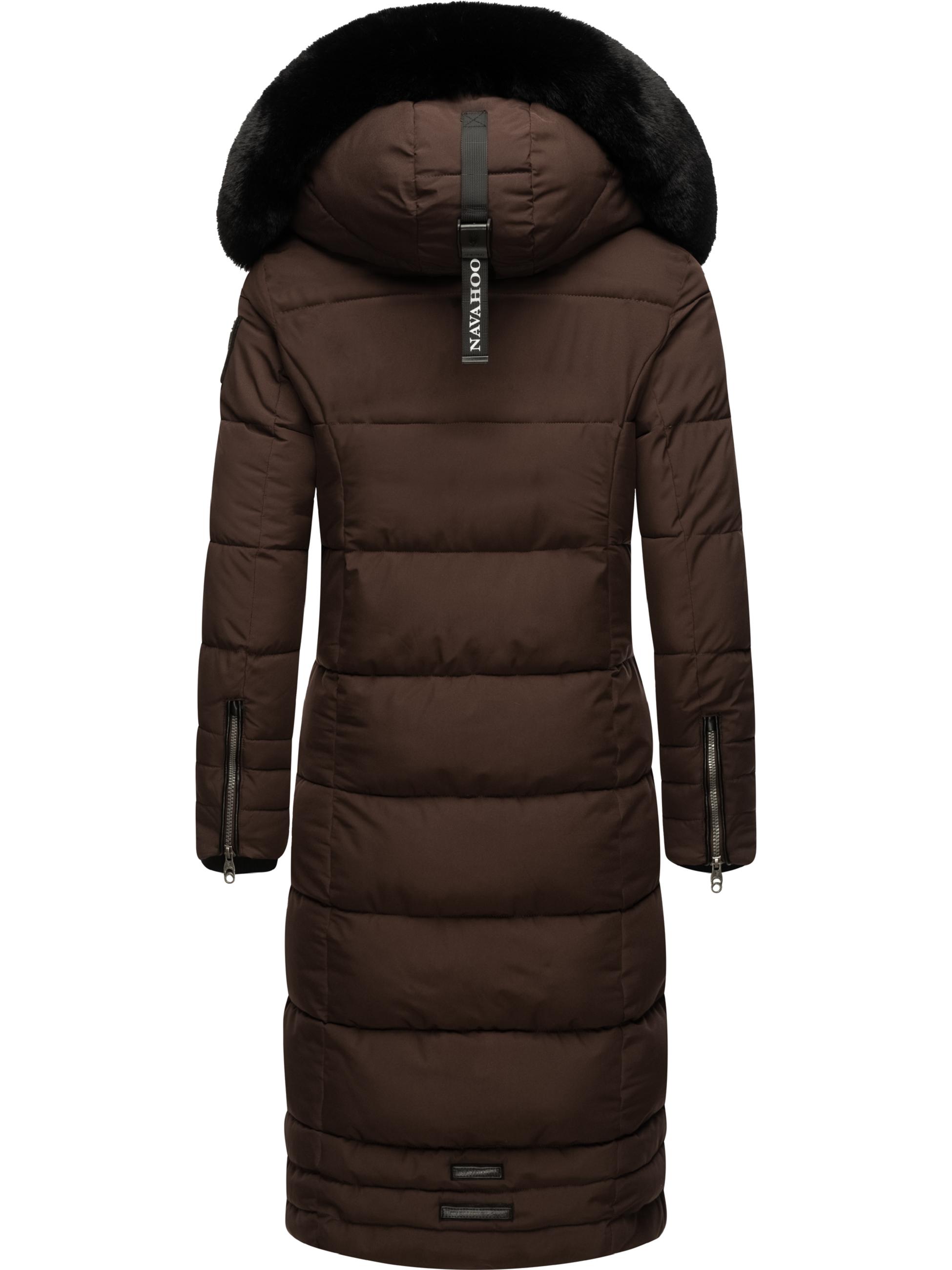 Wintermantel mit abnehmbarer Kapuze "Fahmiyaa" Dark Choco