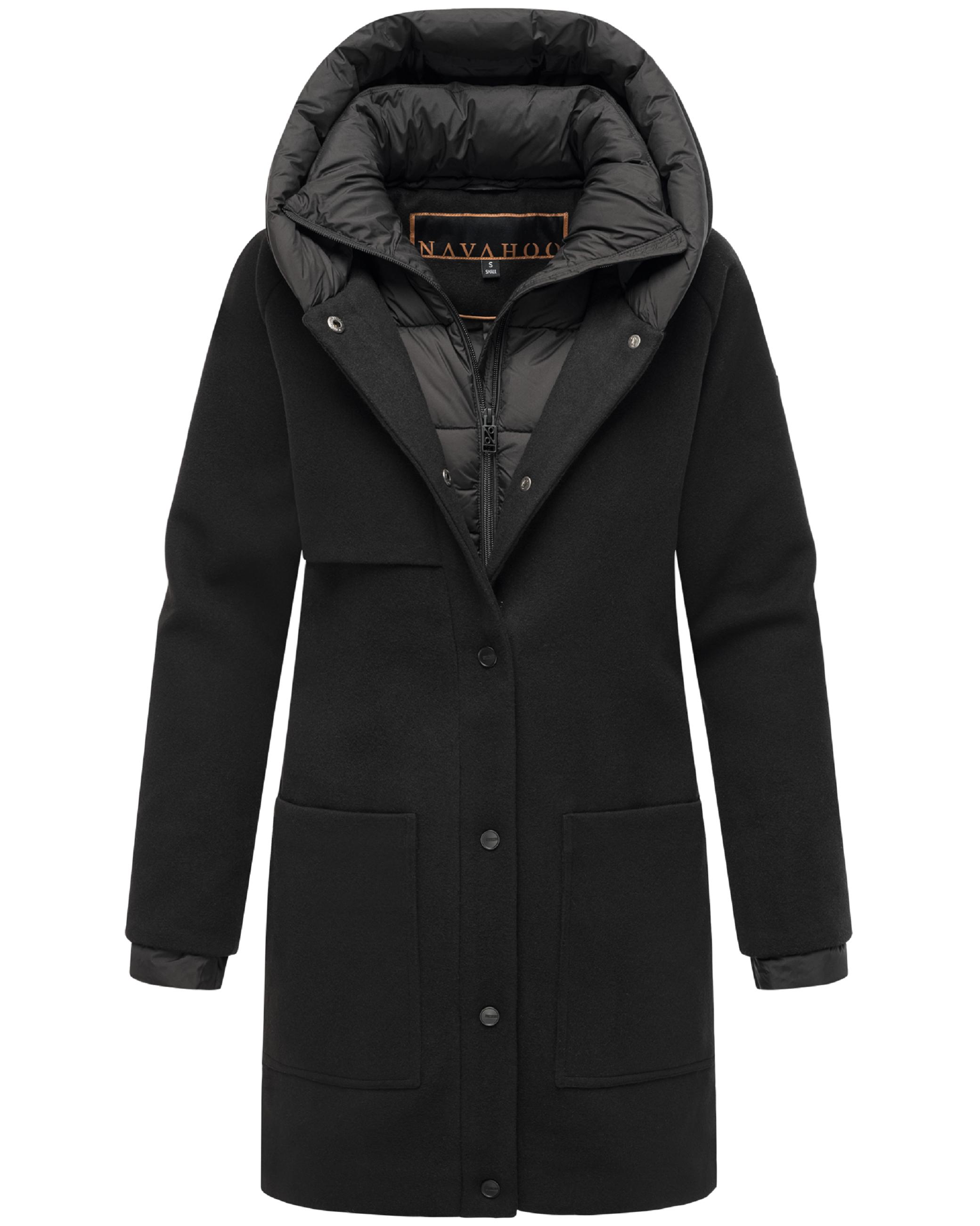 Mantel in Wolloptik "Flauschwunder 14" Black