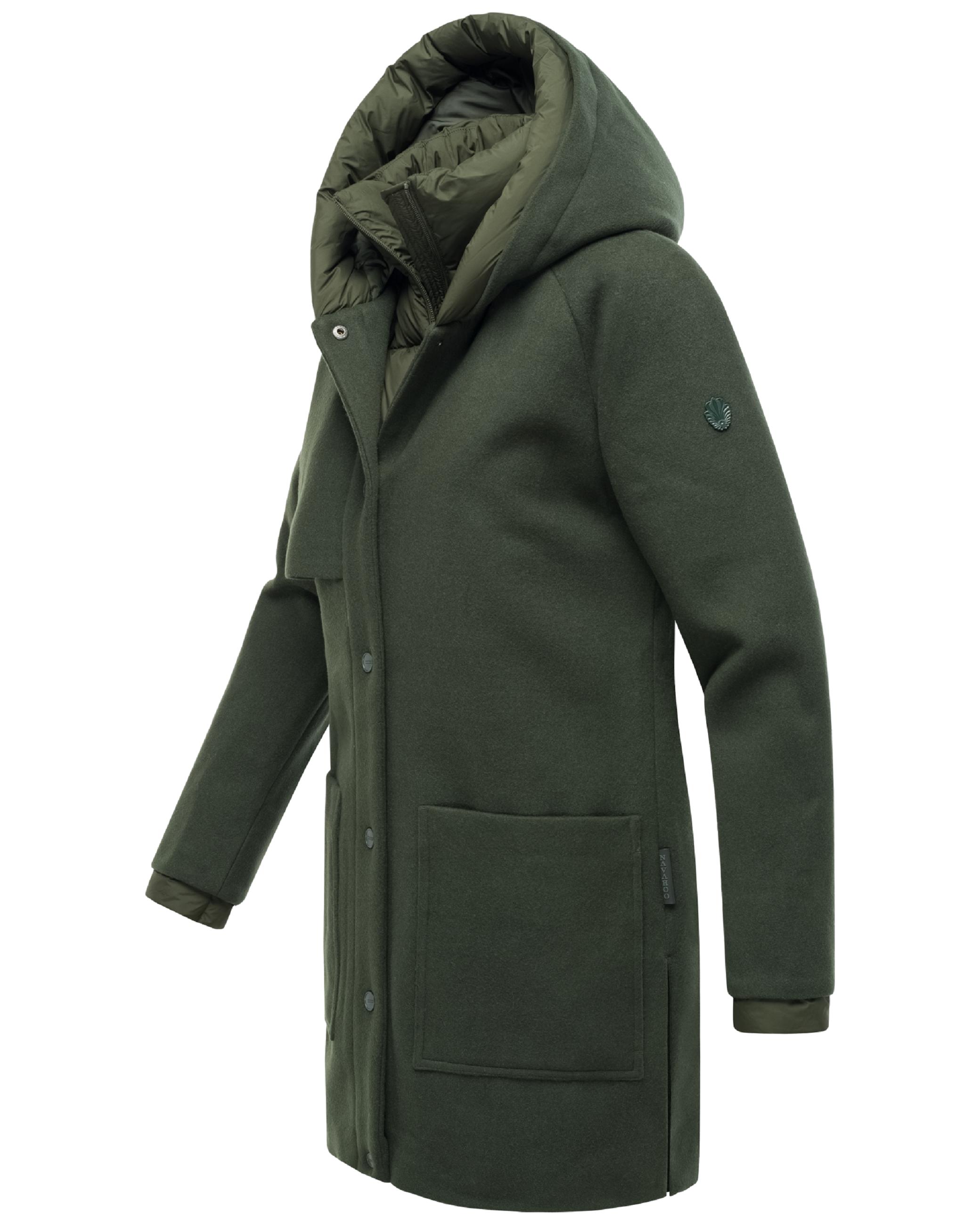 Mantel in Wolloptik "Flauschwunder 14" Dark Olive