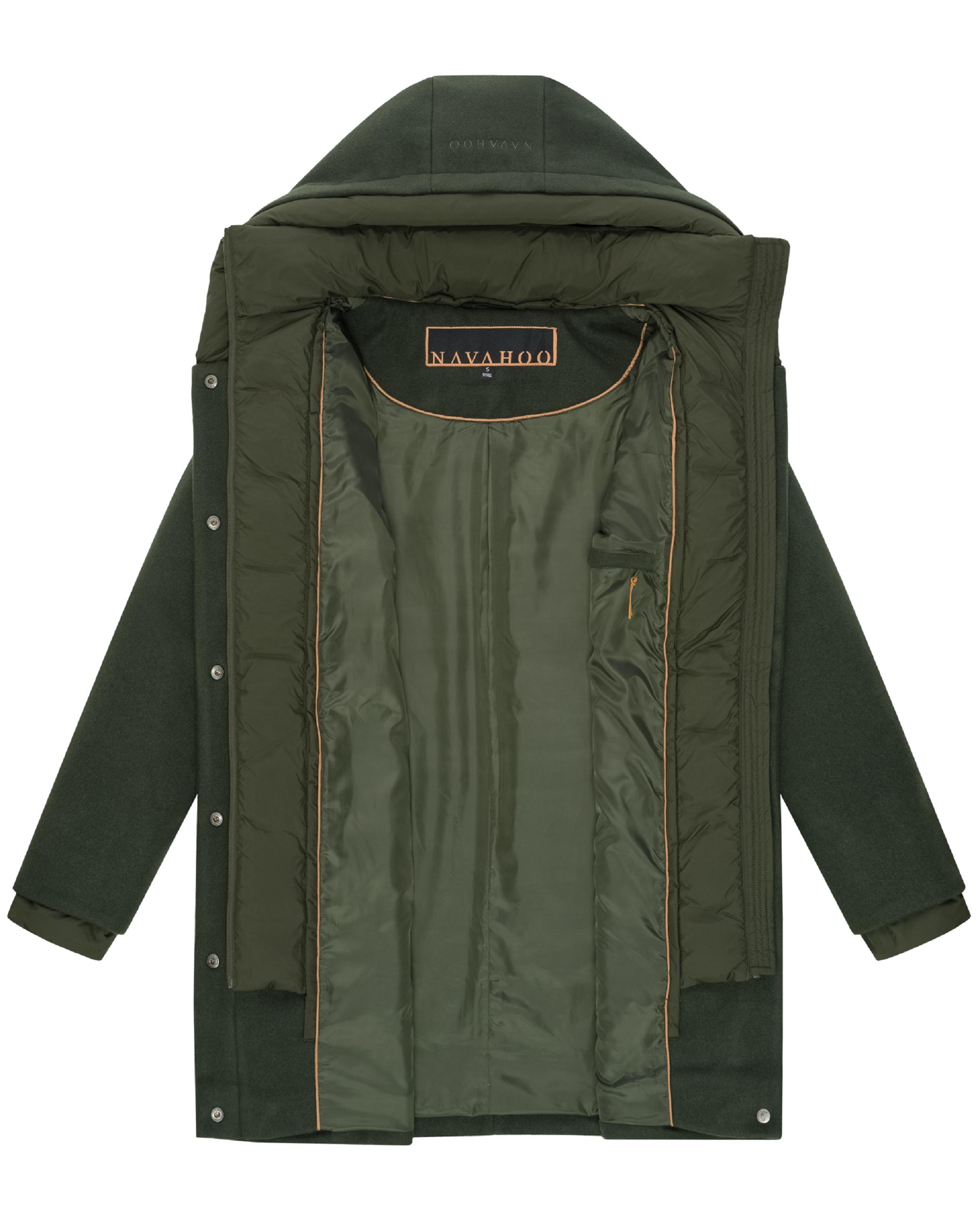 Mantel in Wolloptik "Flauschwunder 14" Dark Olive