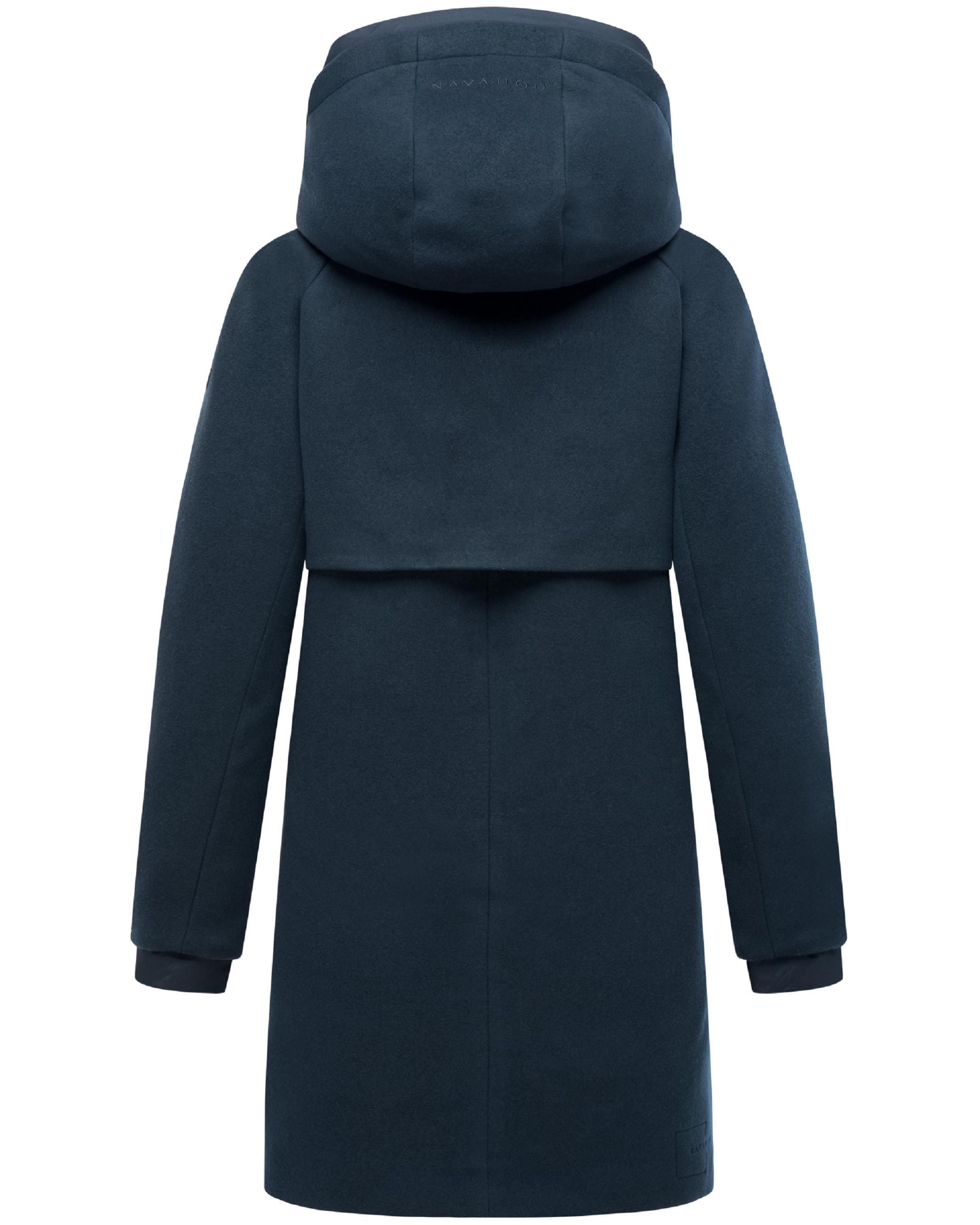 Mantel in Wolloptik "Flauschwunder 14" Navy