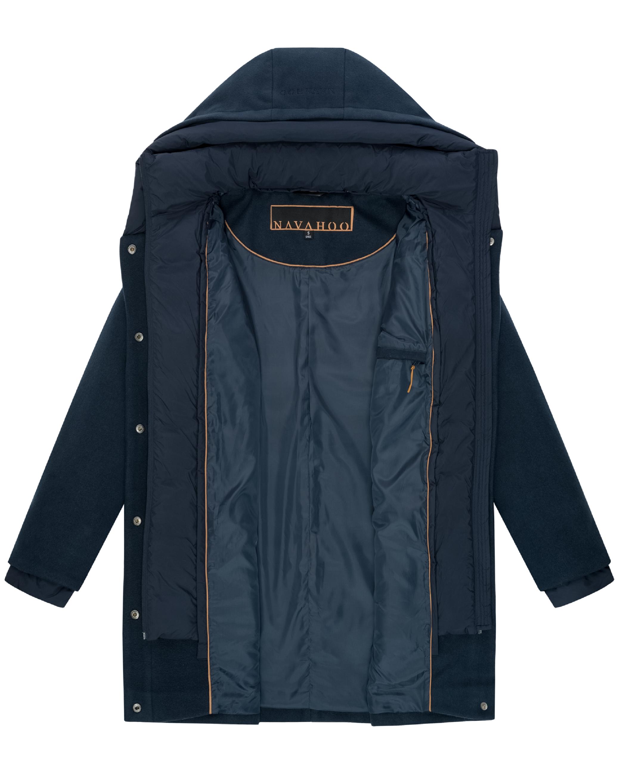 Mantel in Wolloptik "Flauschwunder 14" Navy