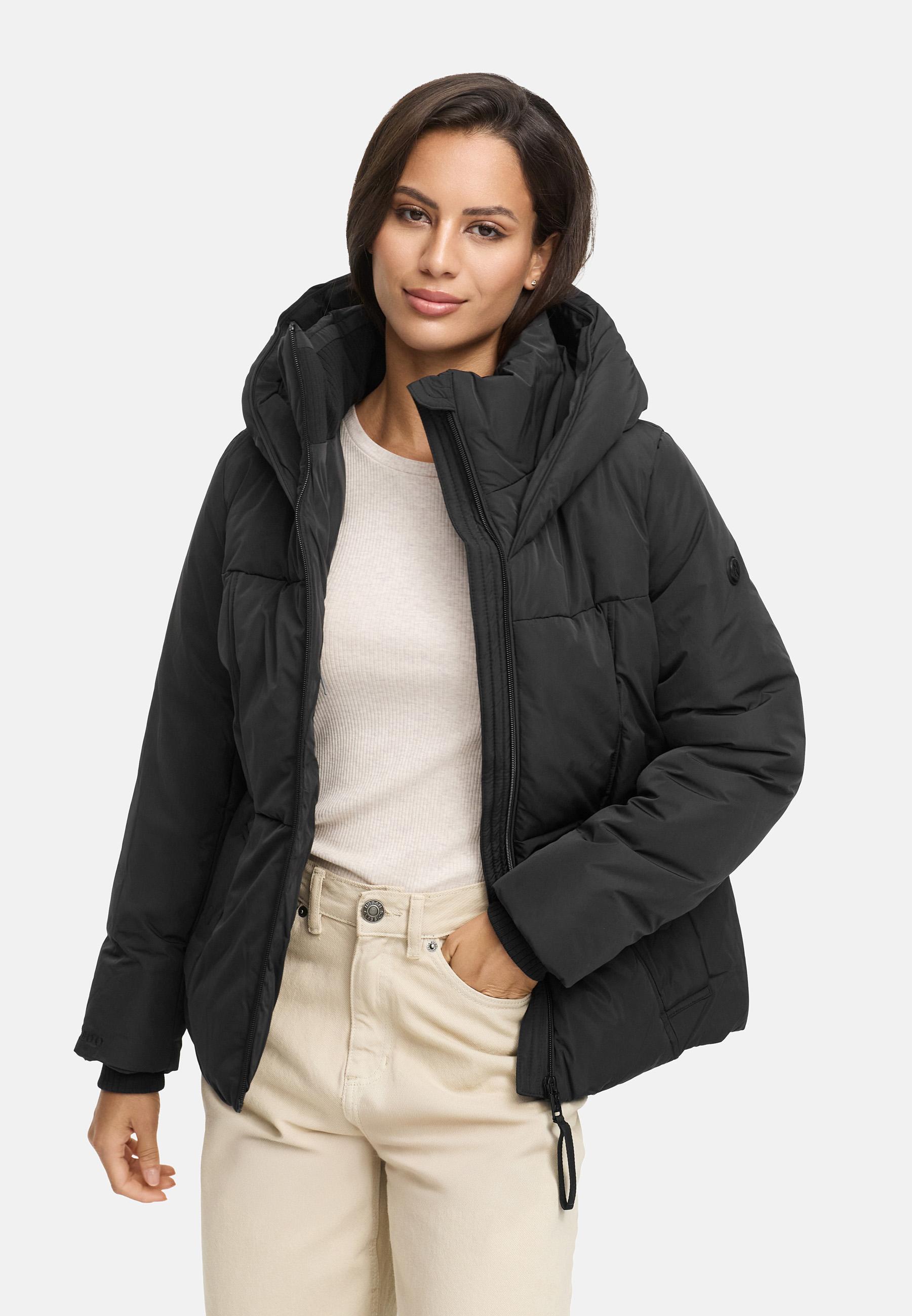 Winter Steppjacke mit Kapuze "Flüsterfee 14" Black