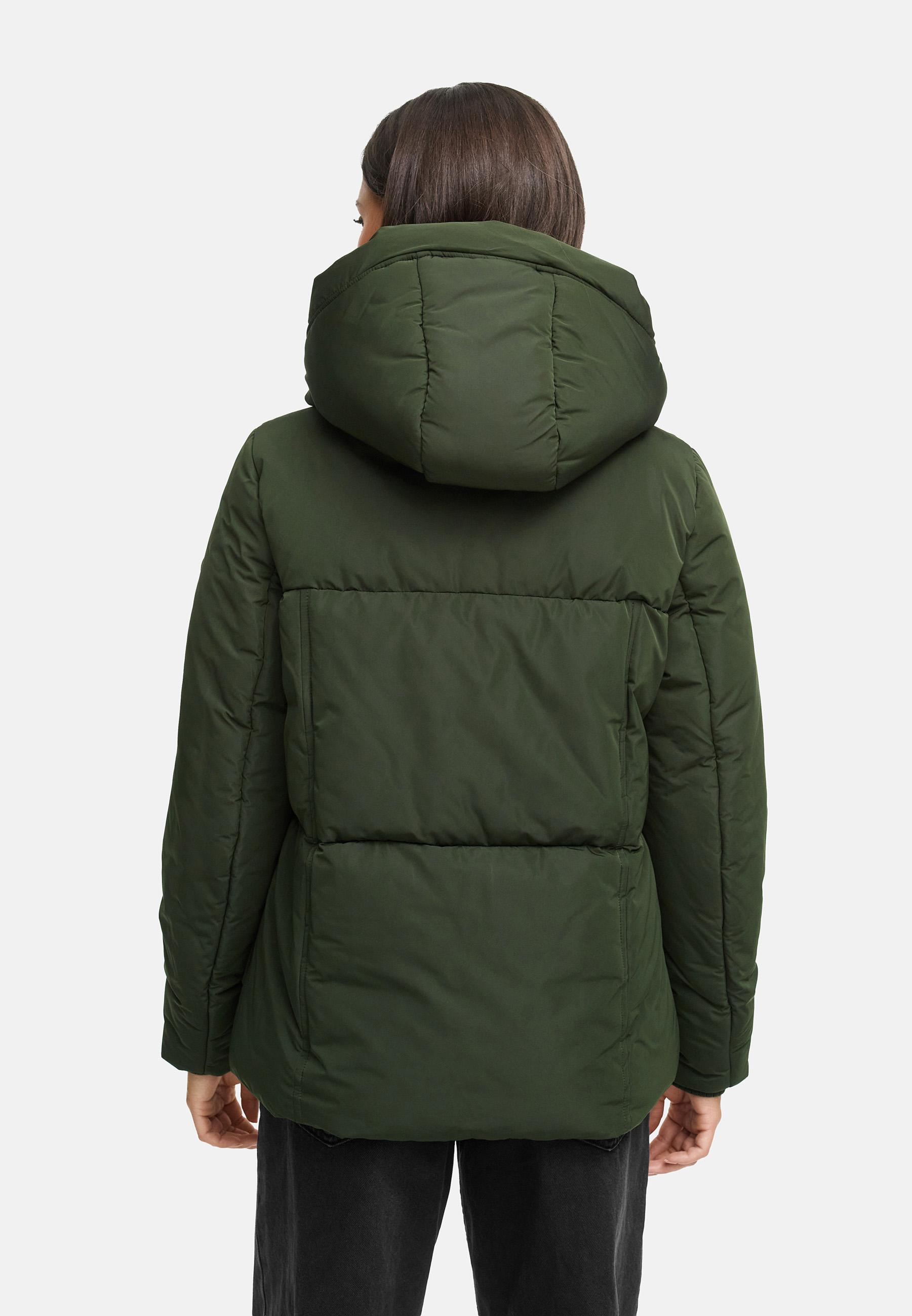 Winter Steppjacke mit Kapuze "Flüsterfee 14" Dark Olive