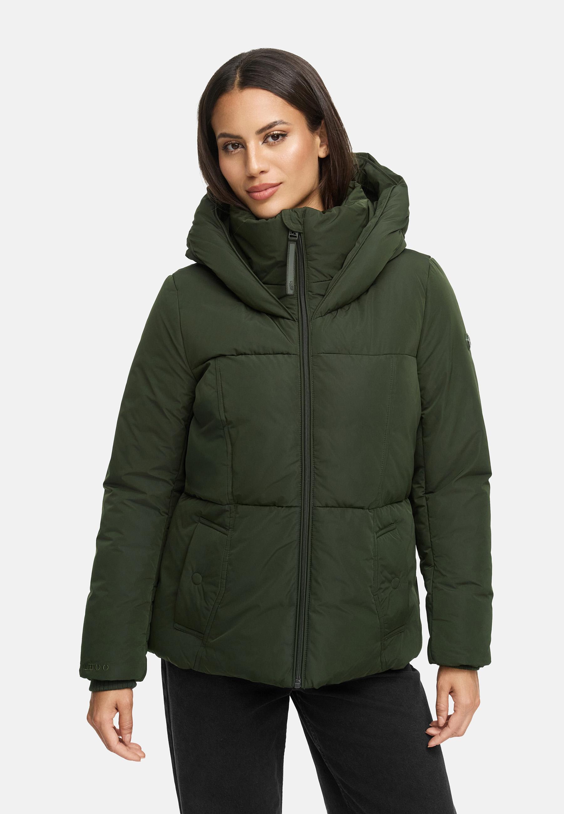 Winter Steppjacke mit Kapuze "Flüsterfee 14" Dark Olive