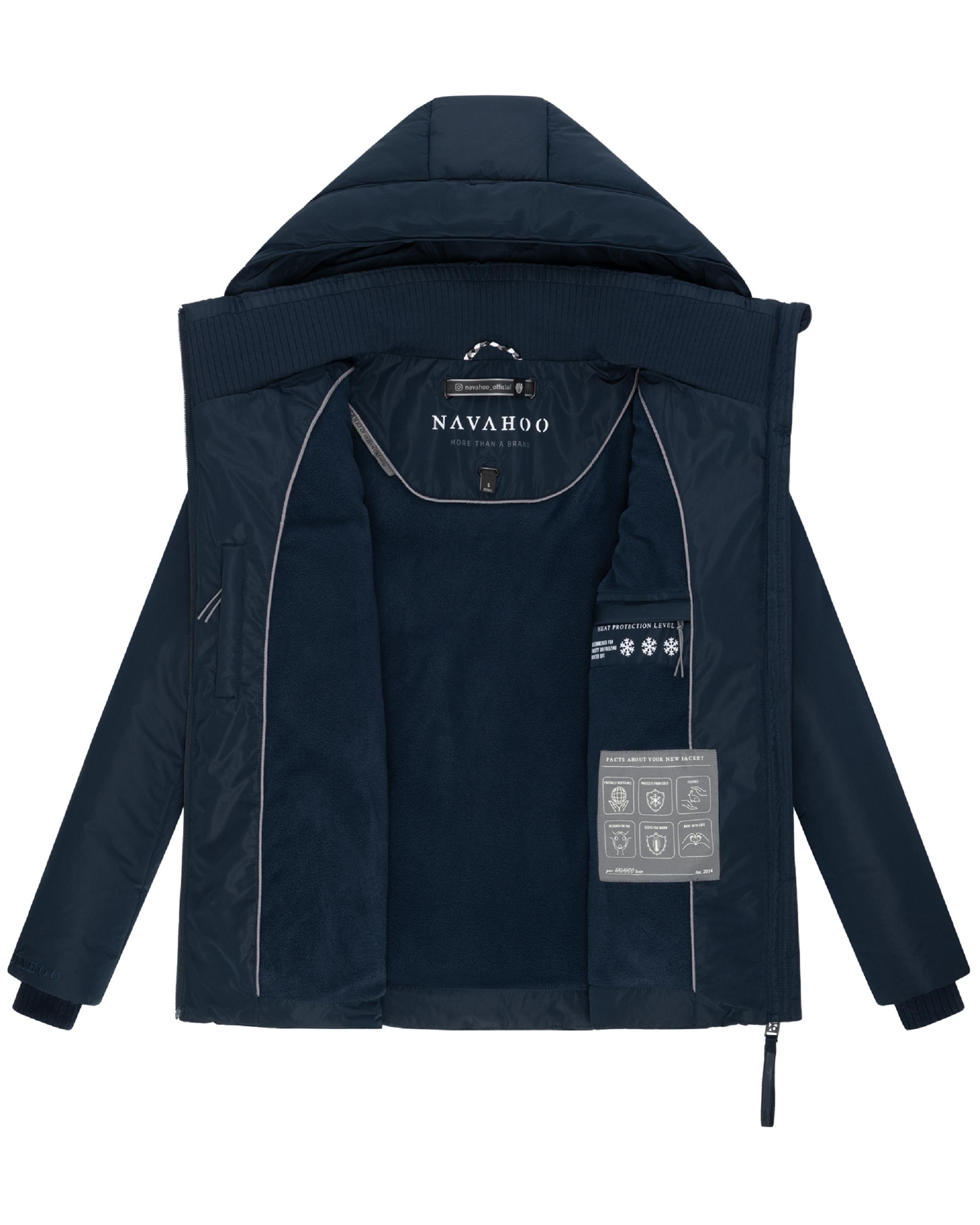 Winter Steppjacke mit Kapuze "Flüsterfee 14" Navy