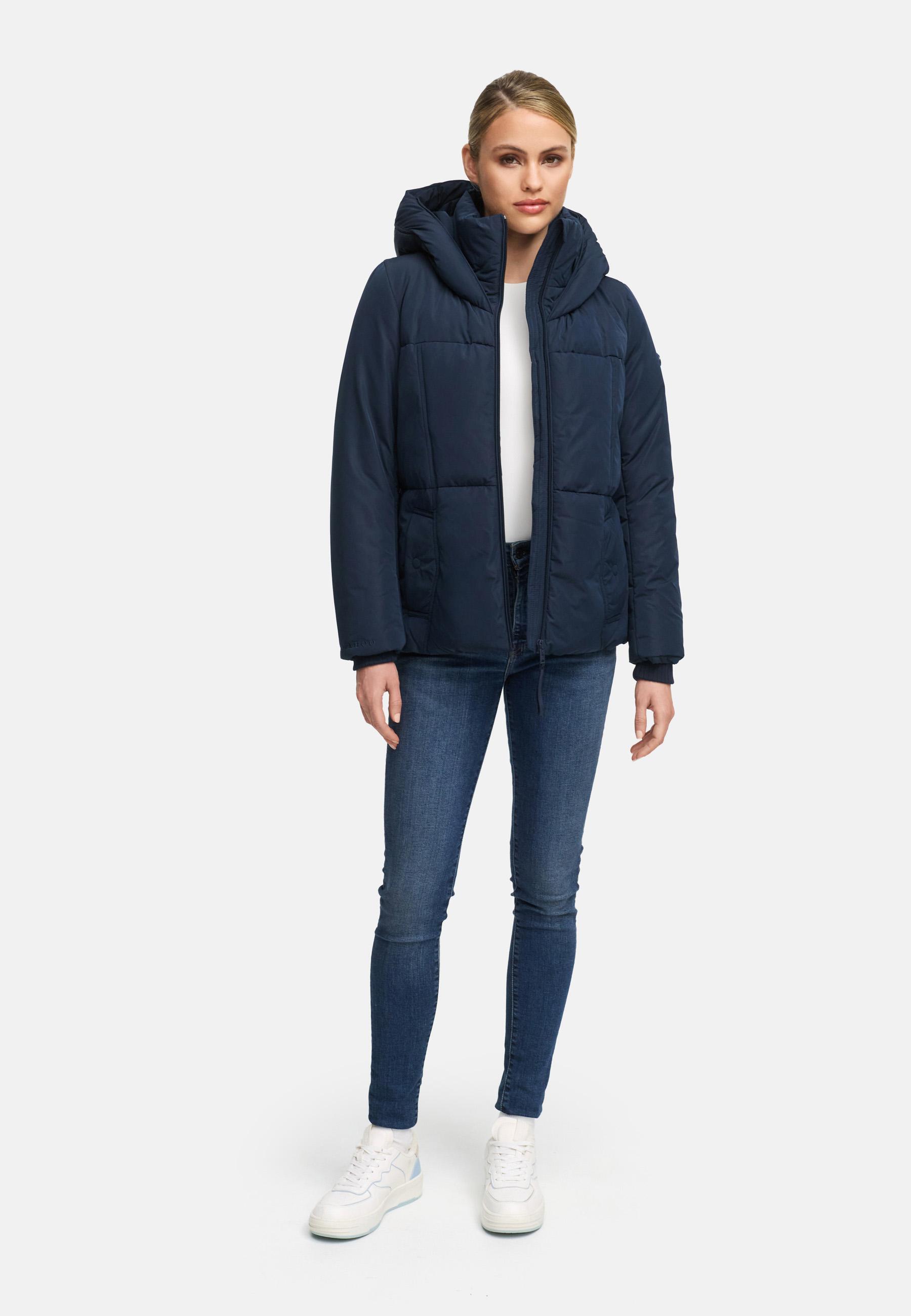 Winter Steppjacke mit Kapuze "Flüsterfee 14" Navy