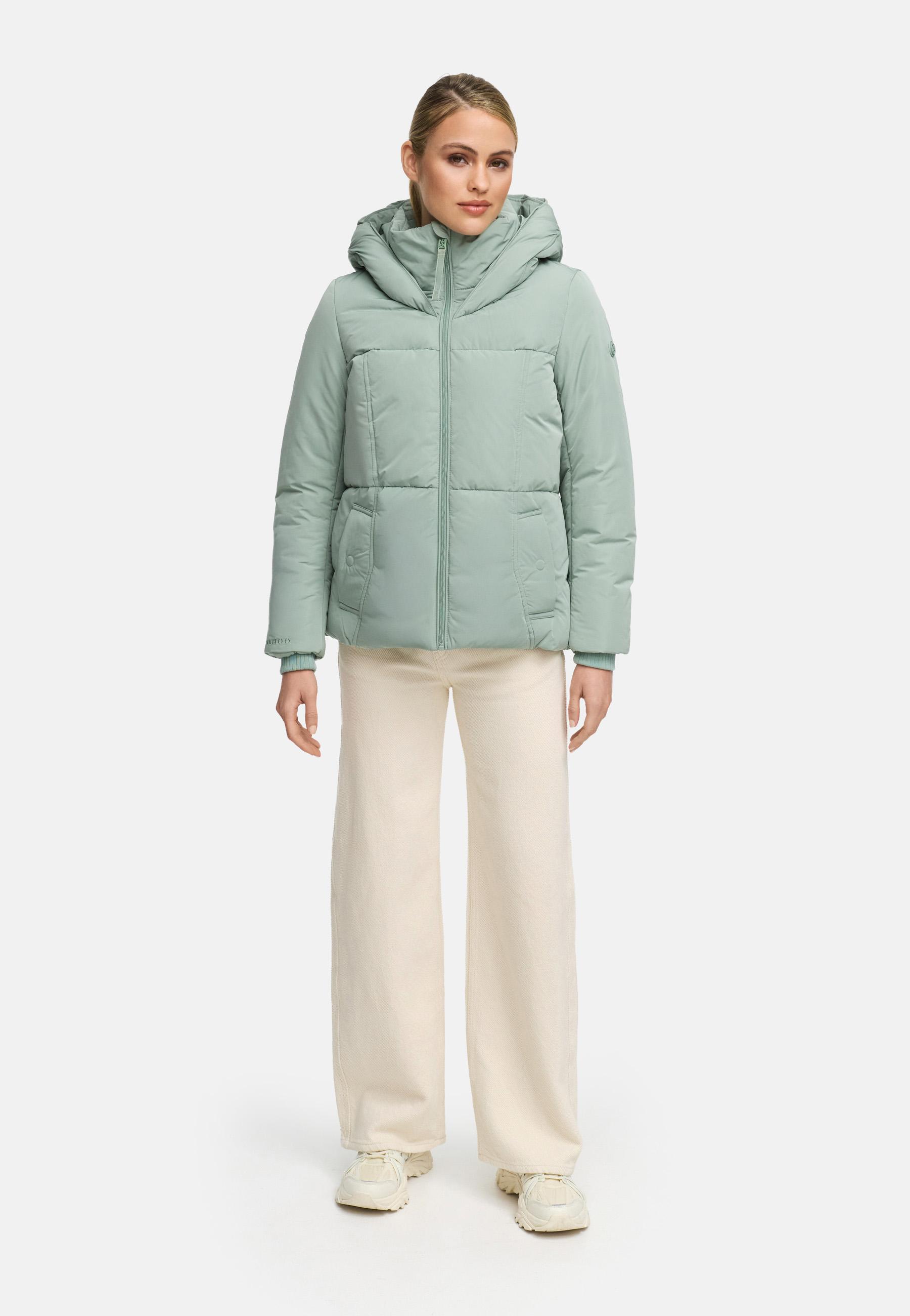 Winter Steppjacke mit Kapuze "Flüsterfee 14" Smokey Mint