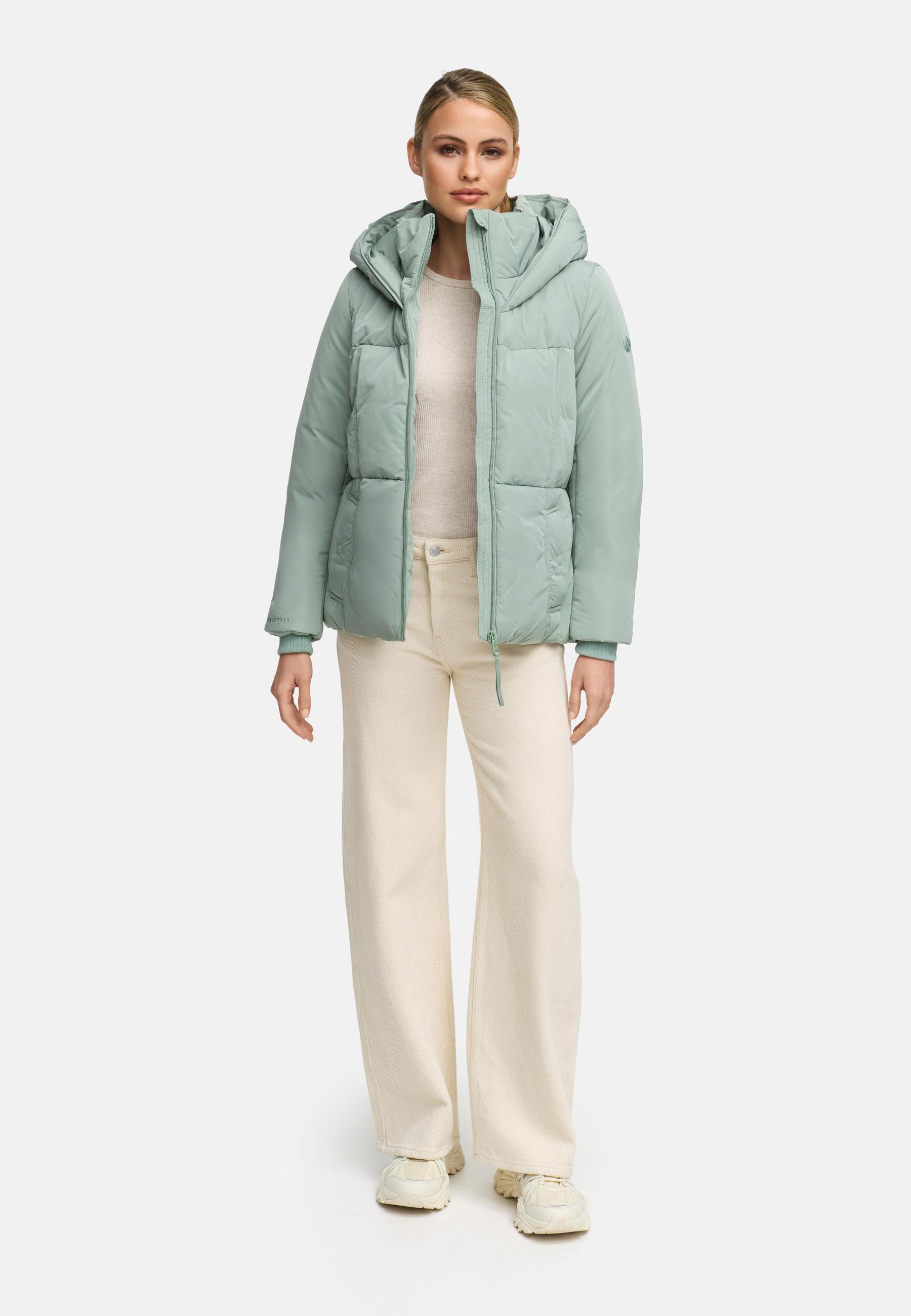 Winter Steppjacke mit Kapuze "Flüsterfee 14" Smokey Mint