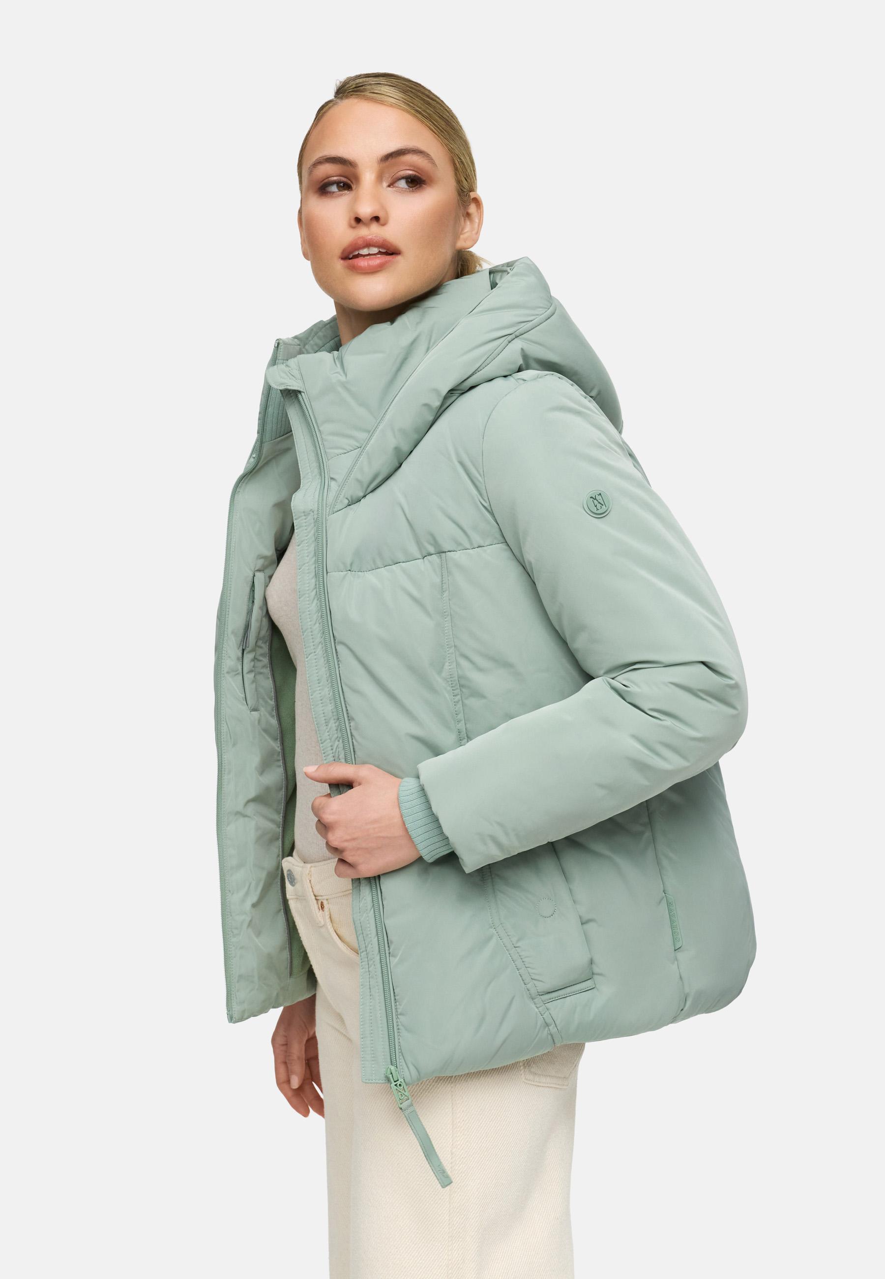 Winter Steppjacke mit Kapuze "Flüsterfee 14" Smokey Mint
