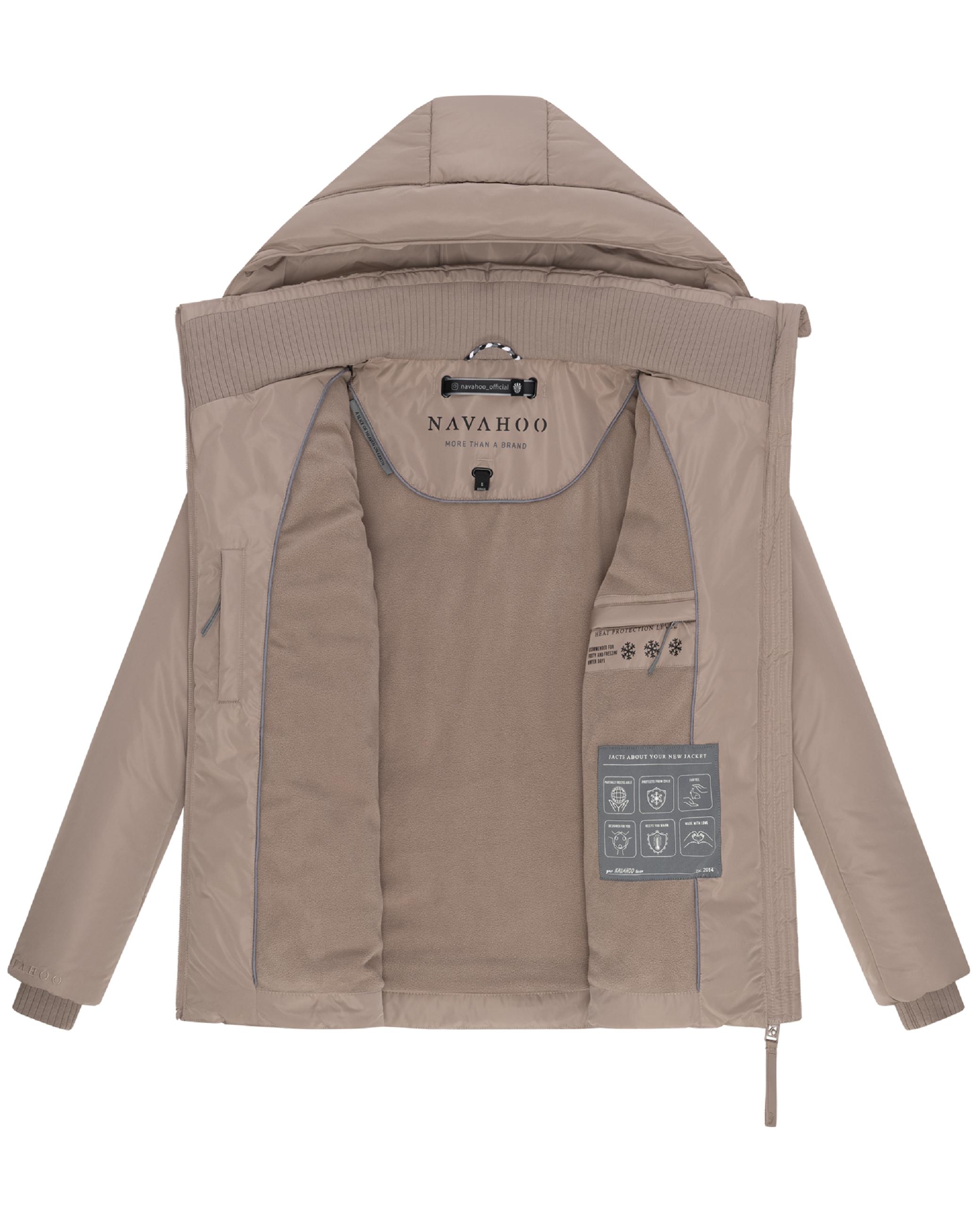 Winter Steppjacke mit Kapuze "Flüsterfee 14" Taupe Grey