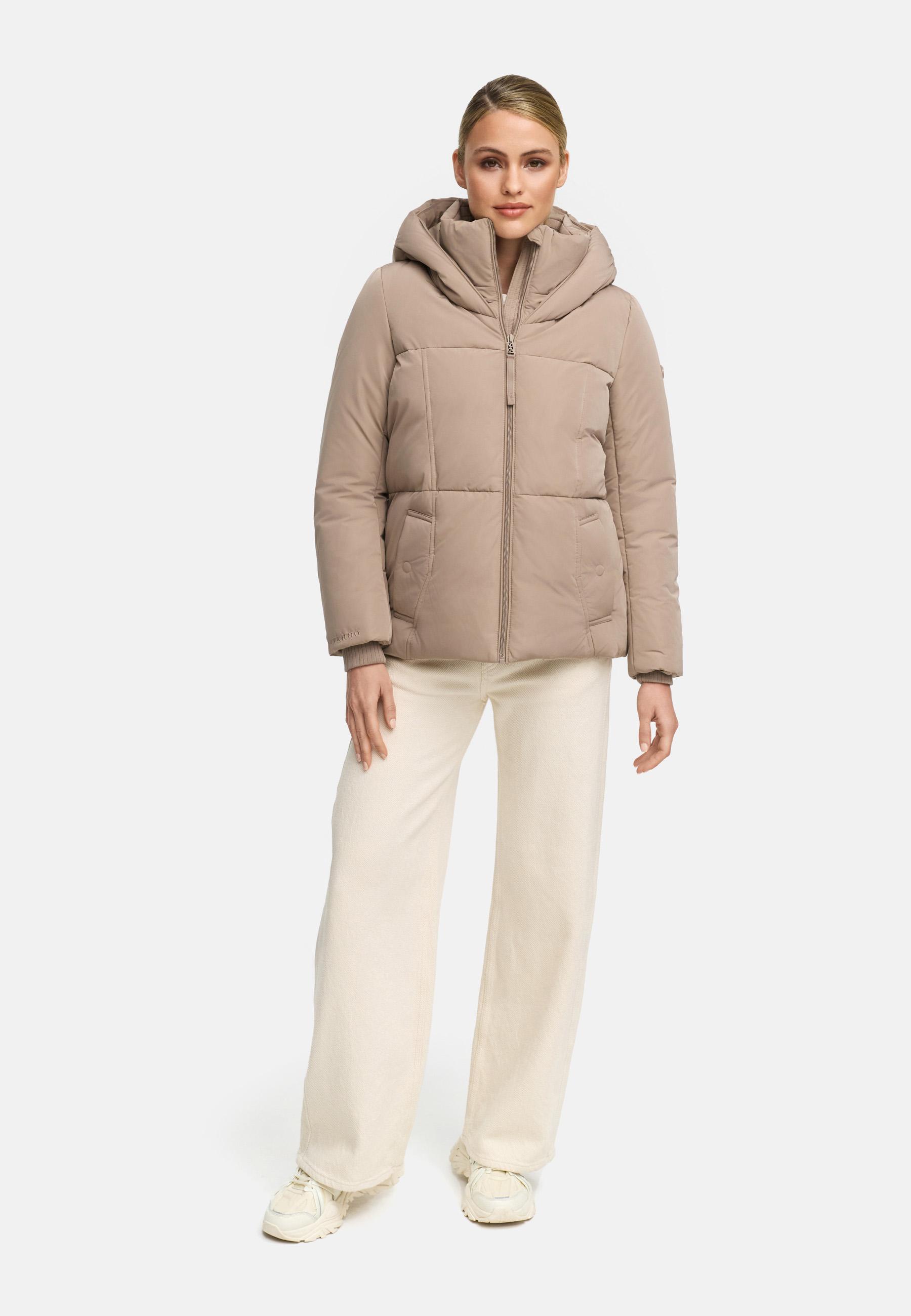 Winter Steppjacke mit Kapuze "Flüsterfee 14" Taupe Grey