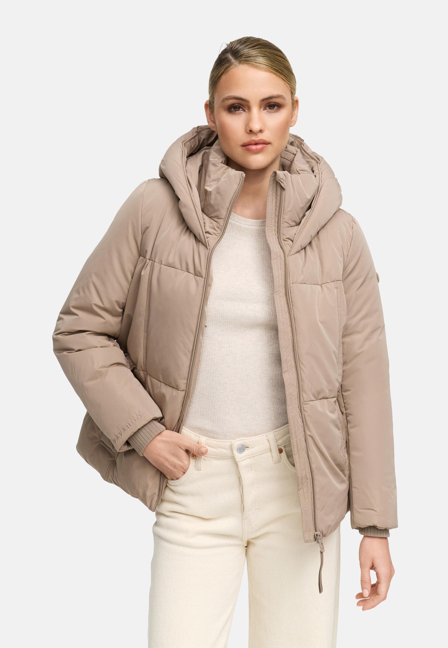 Winter Steppjacke mit Kapuze "Flüsterfee 14" Taupe Grey