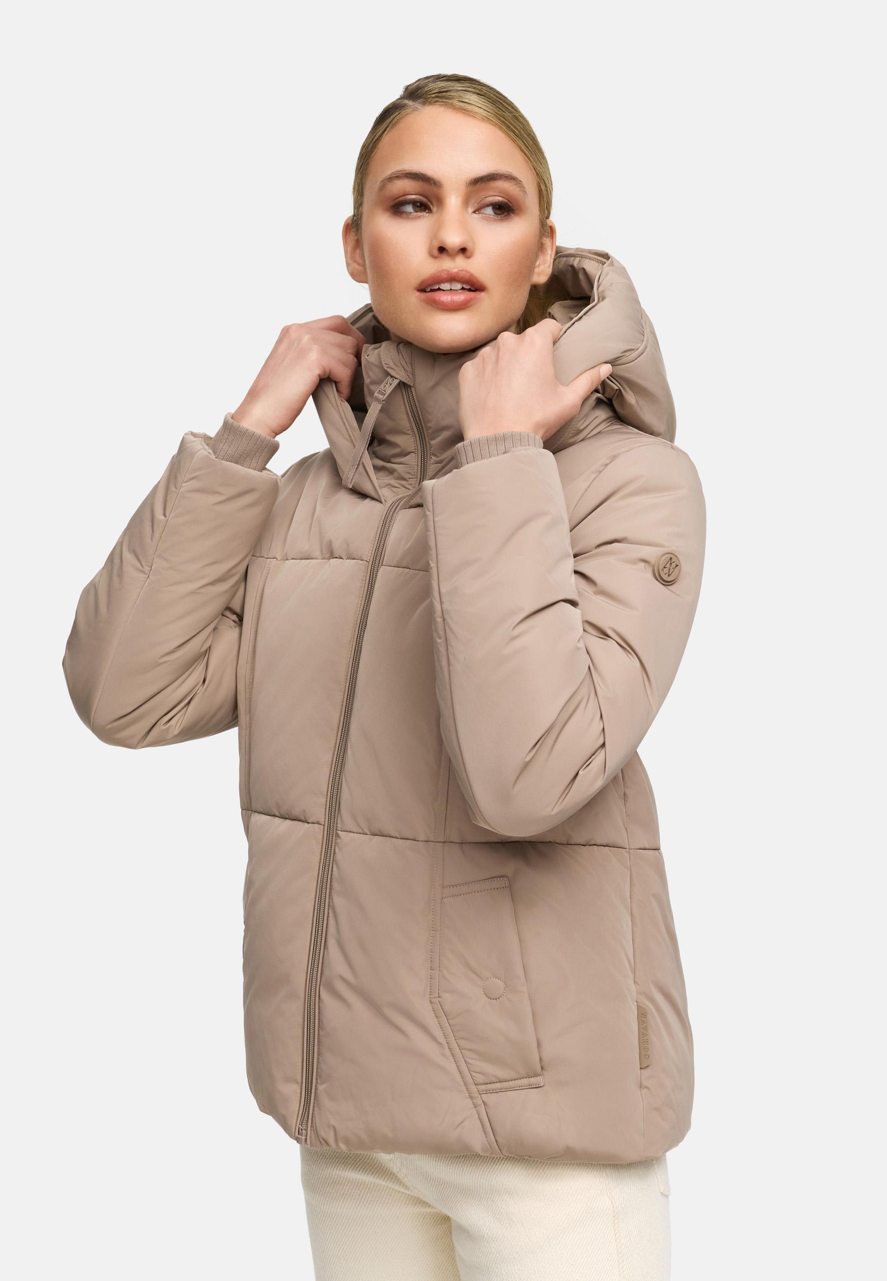 Winter Steppjacke mit Kapuze "Flüsterfee 14" Taupe Grey