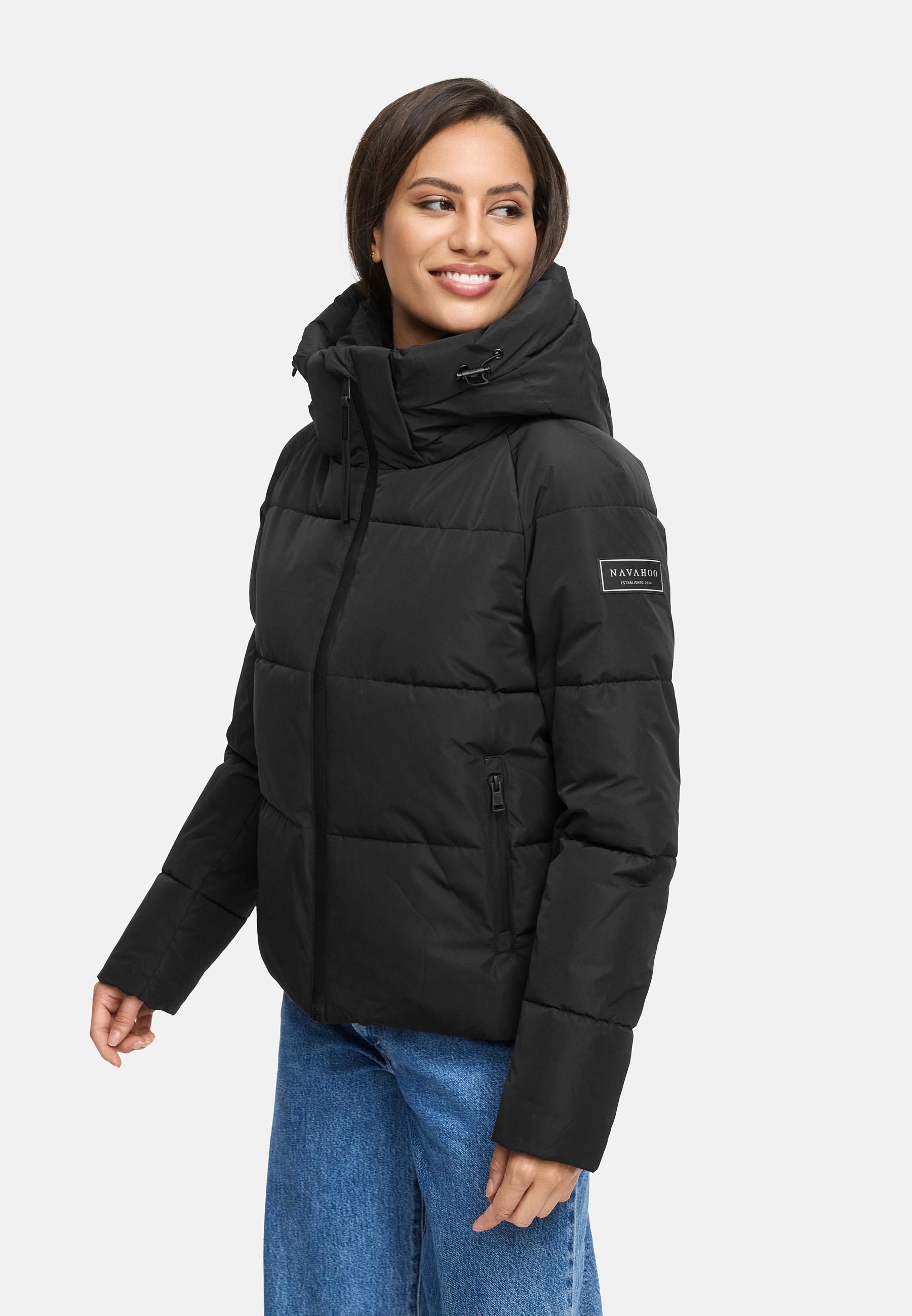 Steppjacke mit abnehmbarer Kapuze "Frostherz XIV" Black