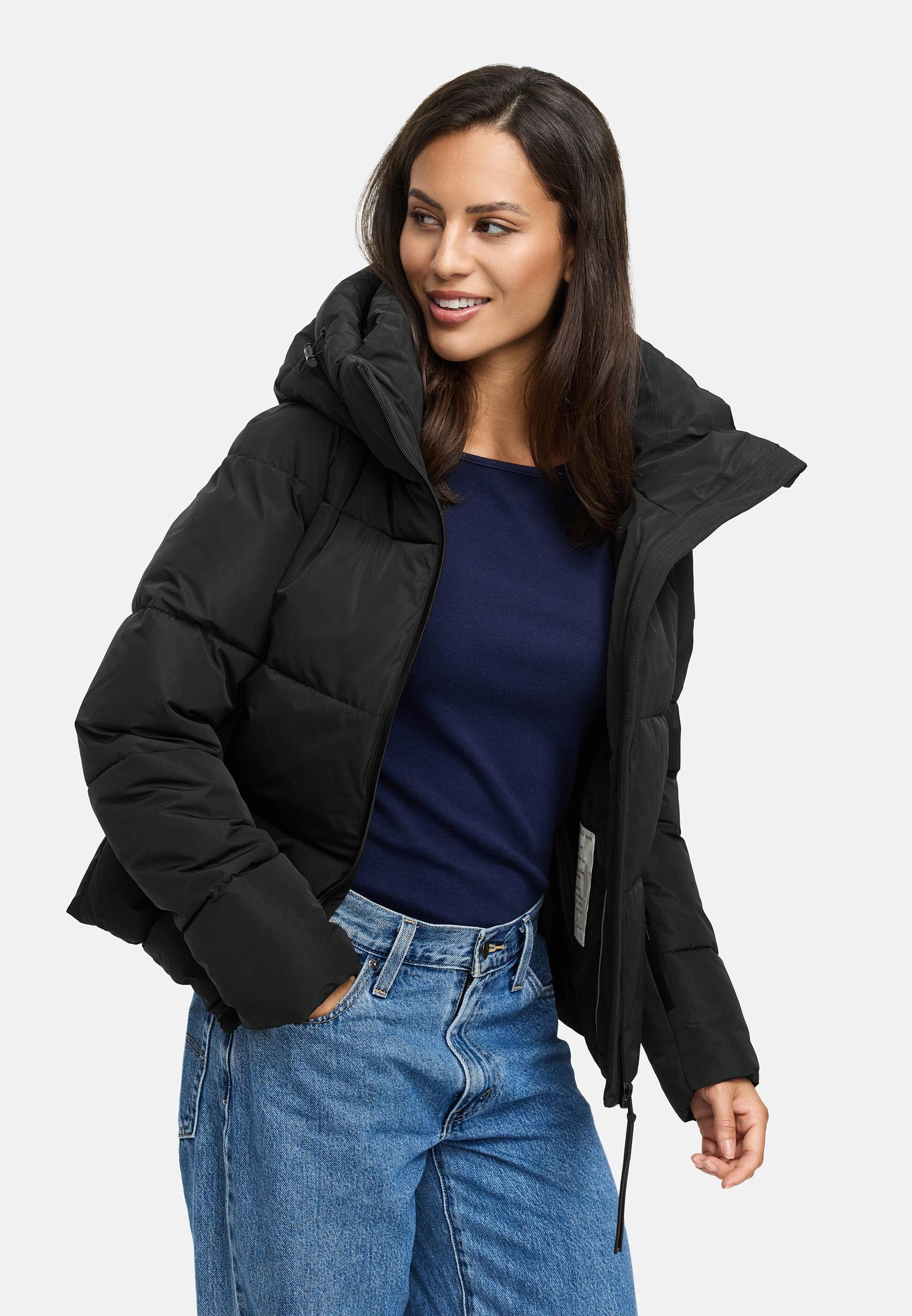 Steppjacke mit abnehmbarer Kapuze "Frostherz XIV" Black