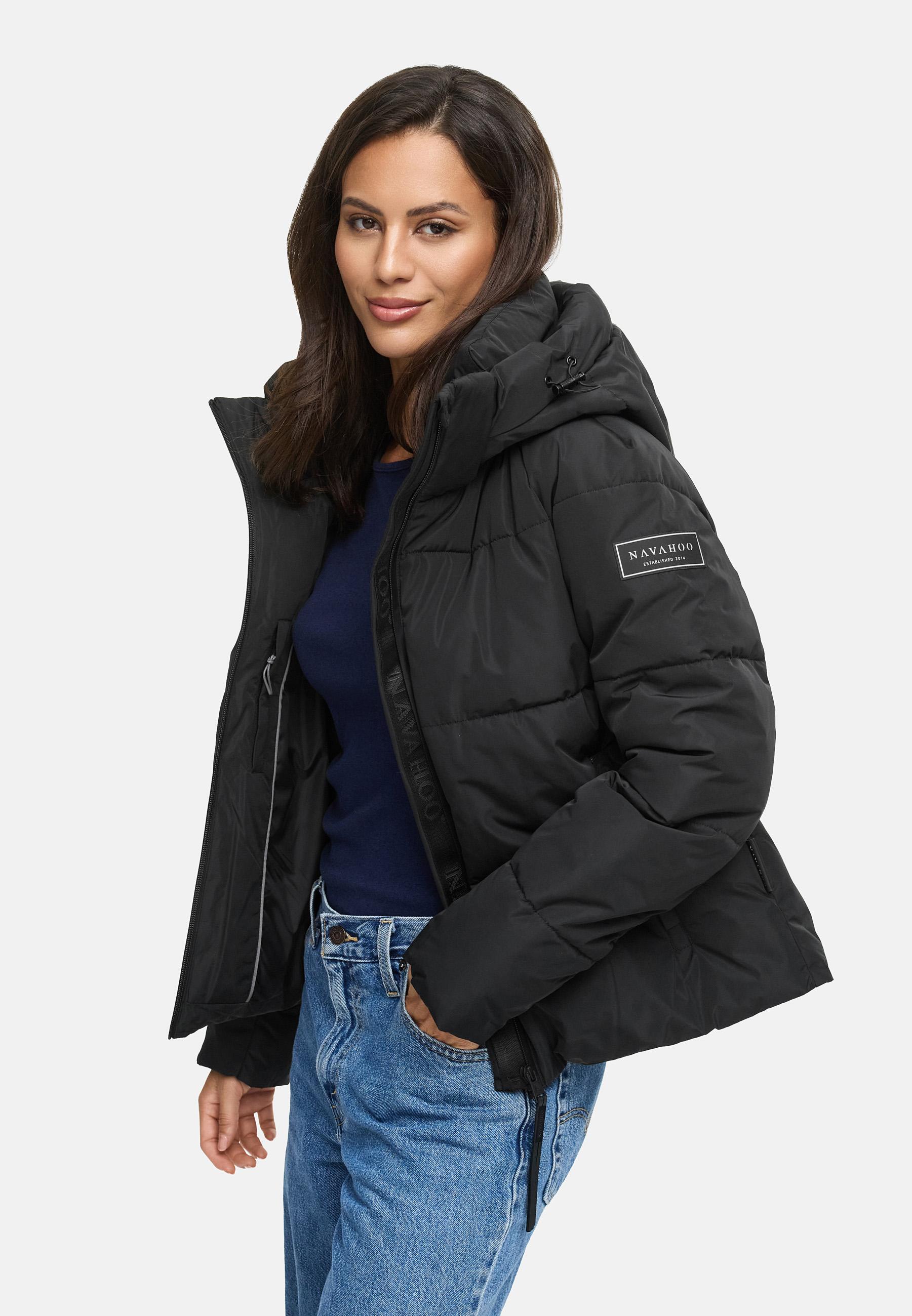 Steppjacke mit abnehmbarer Kapuze "Frostherz XIV" Black