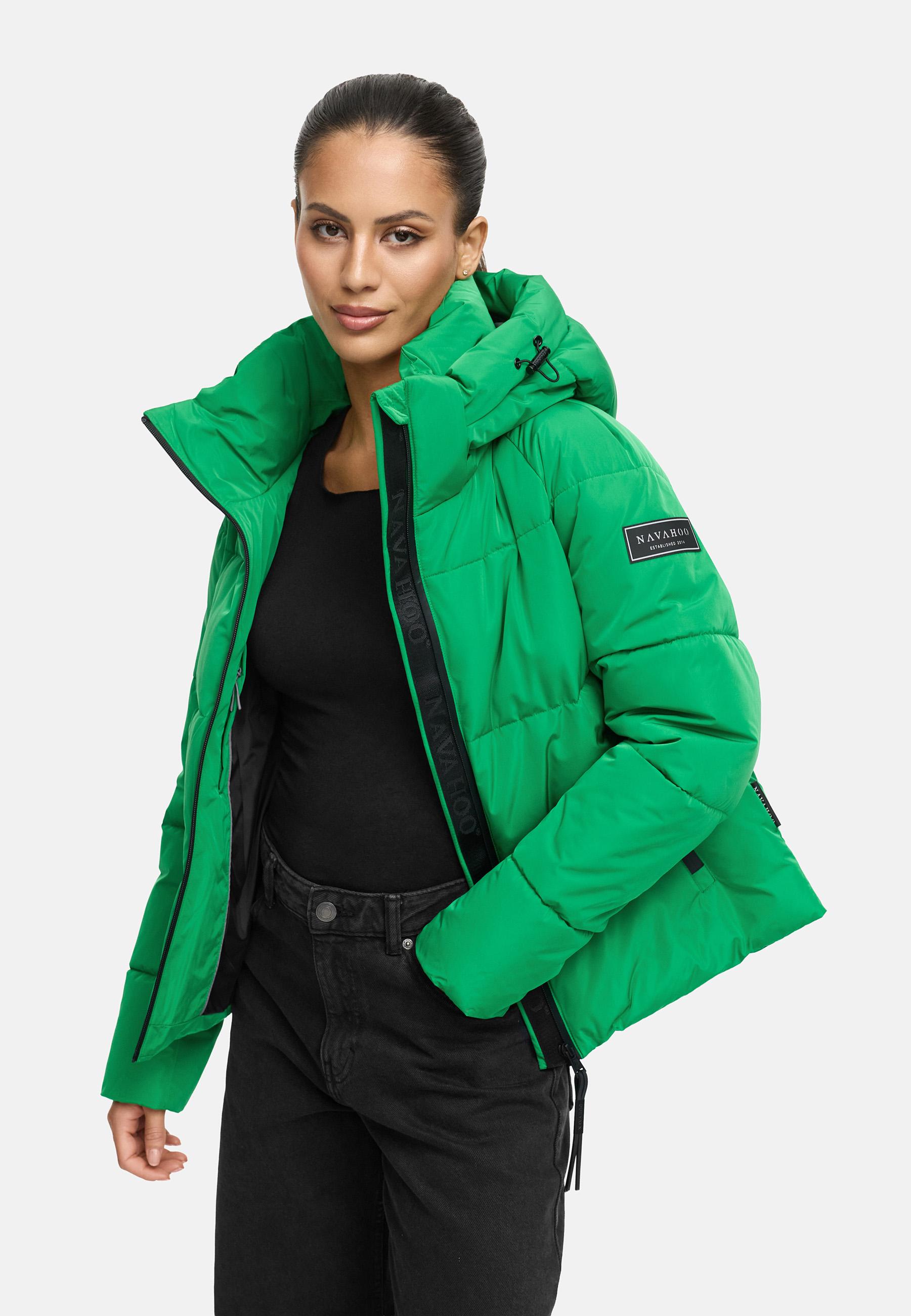 Steppjacke mit abnehmbarer Kapuze "Frostherz XIV" Smaragd Green