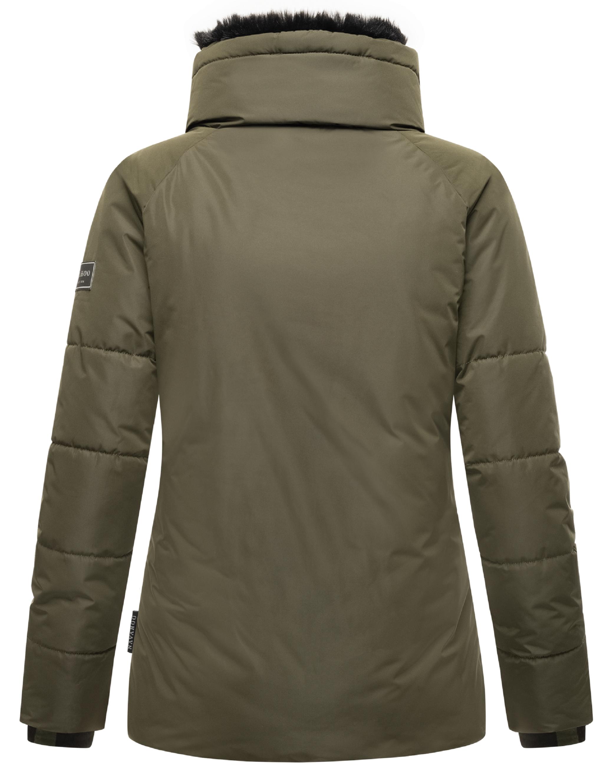 Winterjacke mit Kunstfellkragen "Frostii XIV" Dark Olive