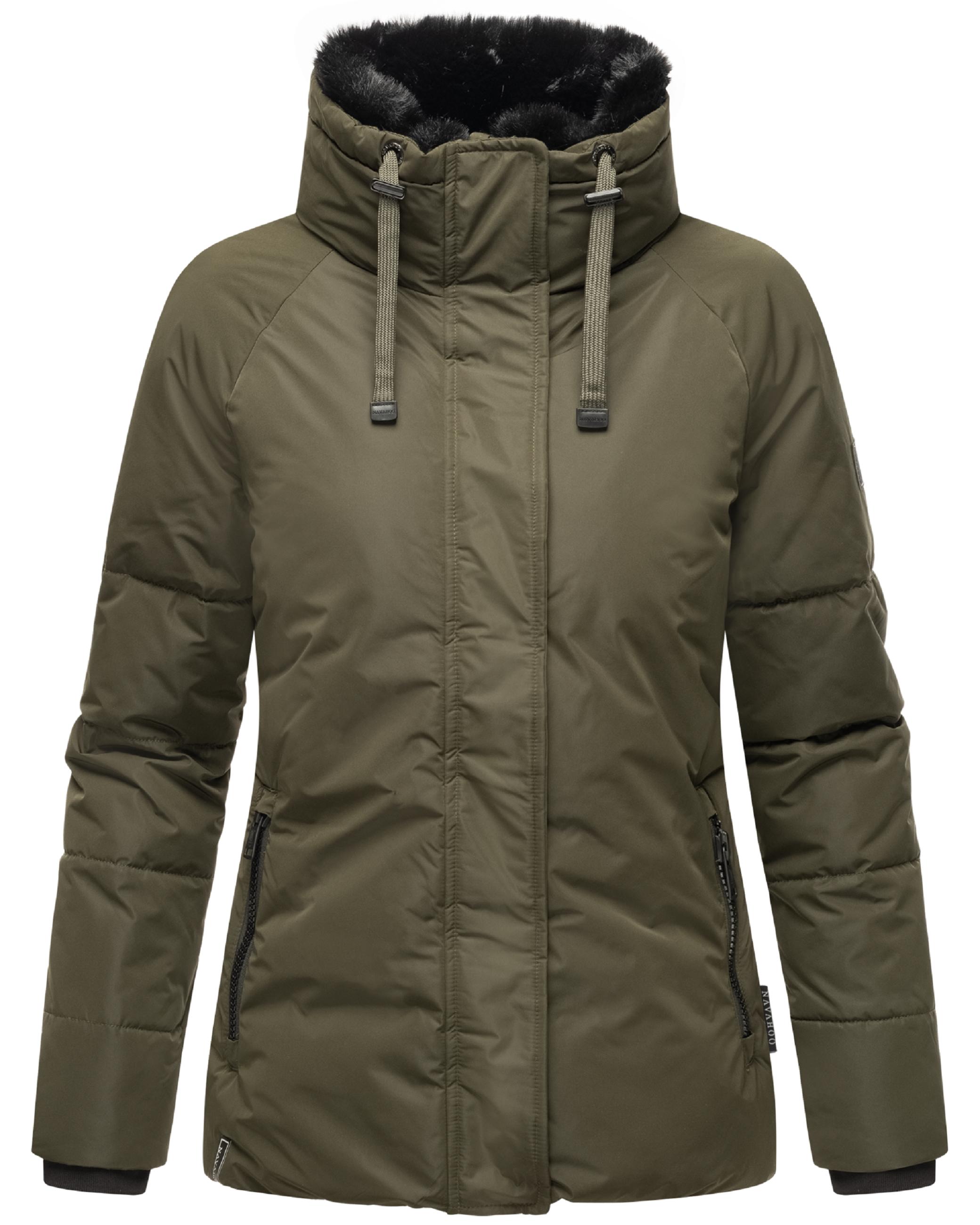 Winterjacke mit Kunstfellkragen "Frostii XIV" Dark Olive