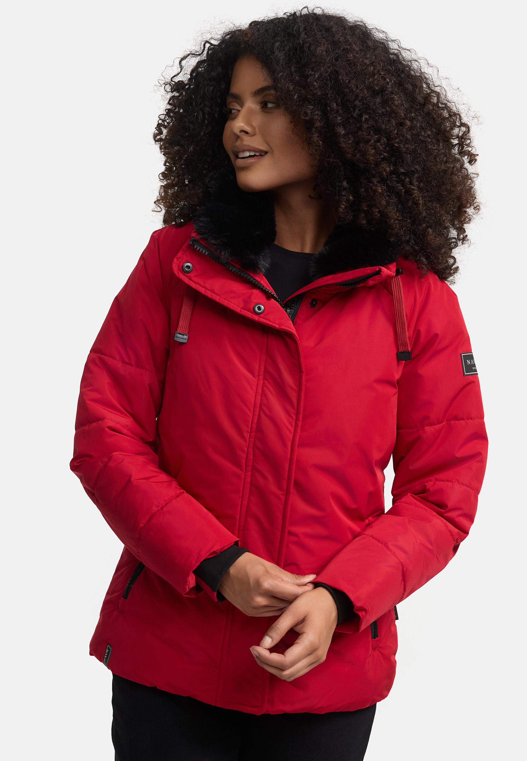 Winterjacke mit Kunstfellkragen "Frostii XIV" Deep Red