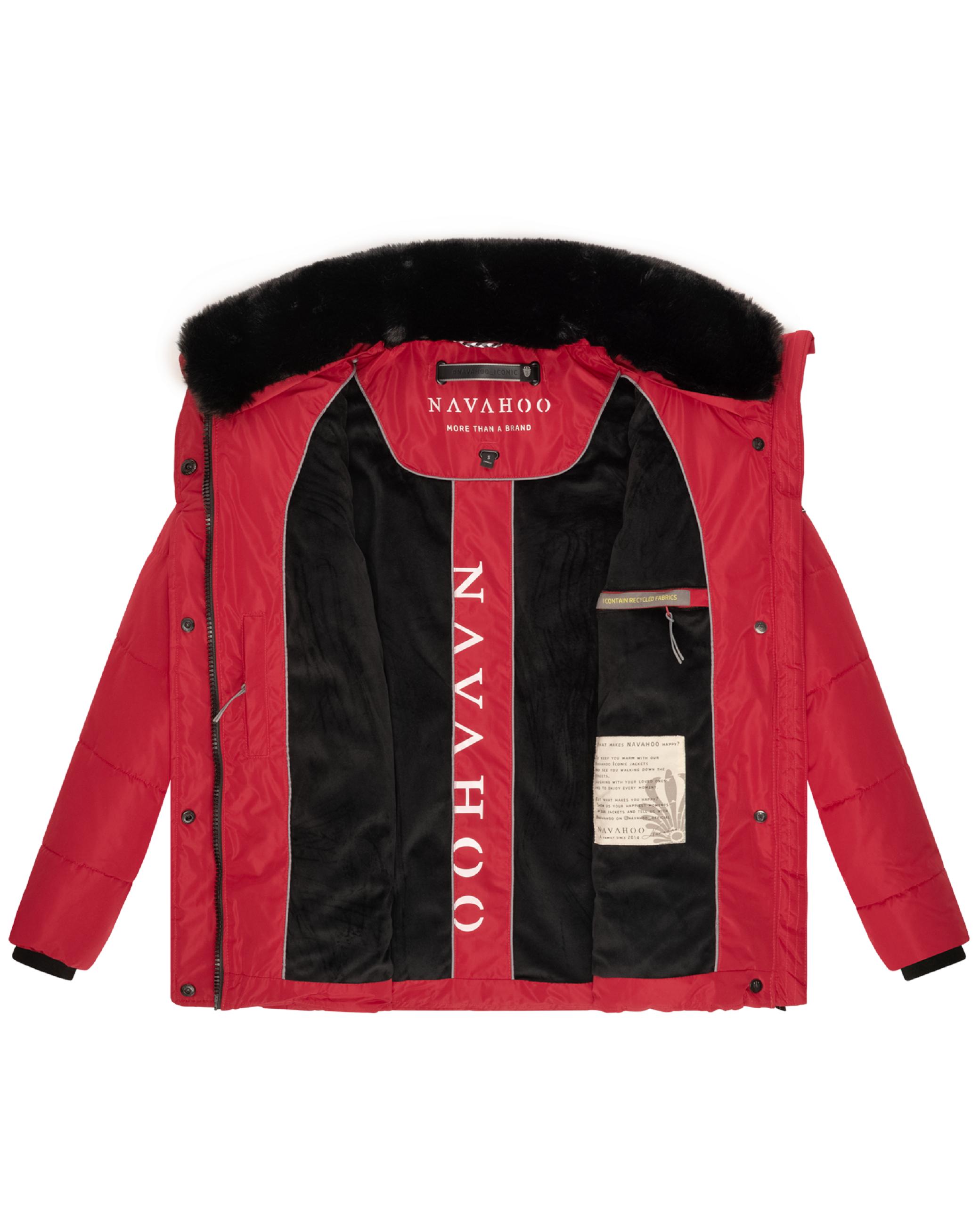 Winterjacke mit Kunstfellkragen "Frostii XIV" Deep Red