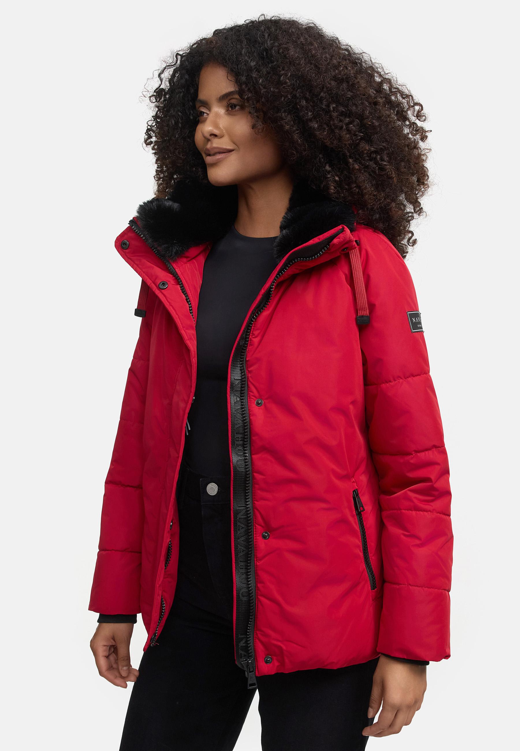 Winterjacke mit Kunstfellkragen "Frostii XIV" Deep Red